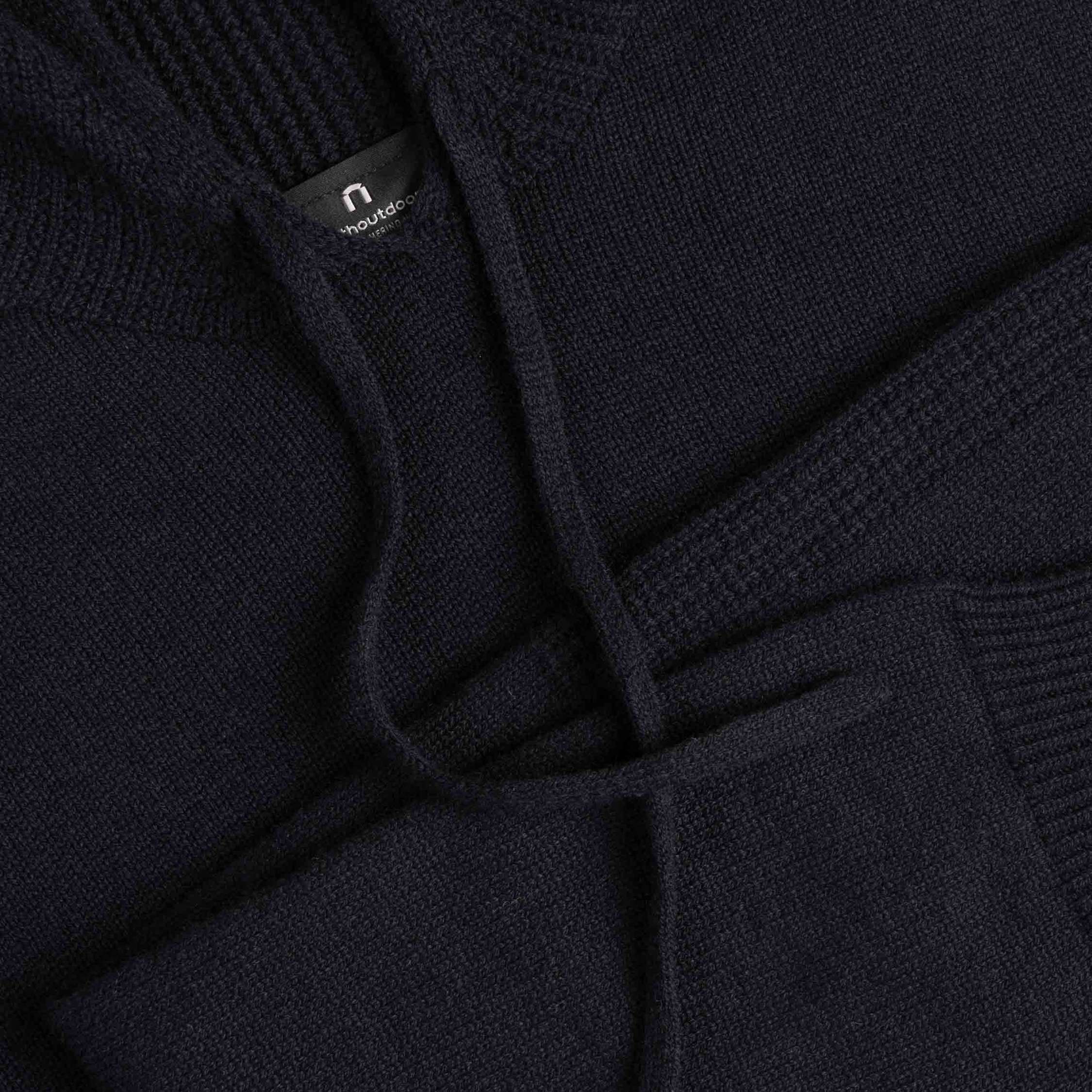 Koski miesten merinoneulehuppari - hiilenmusta