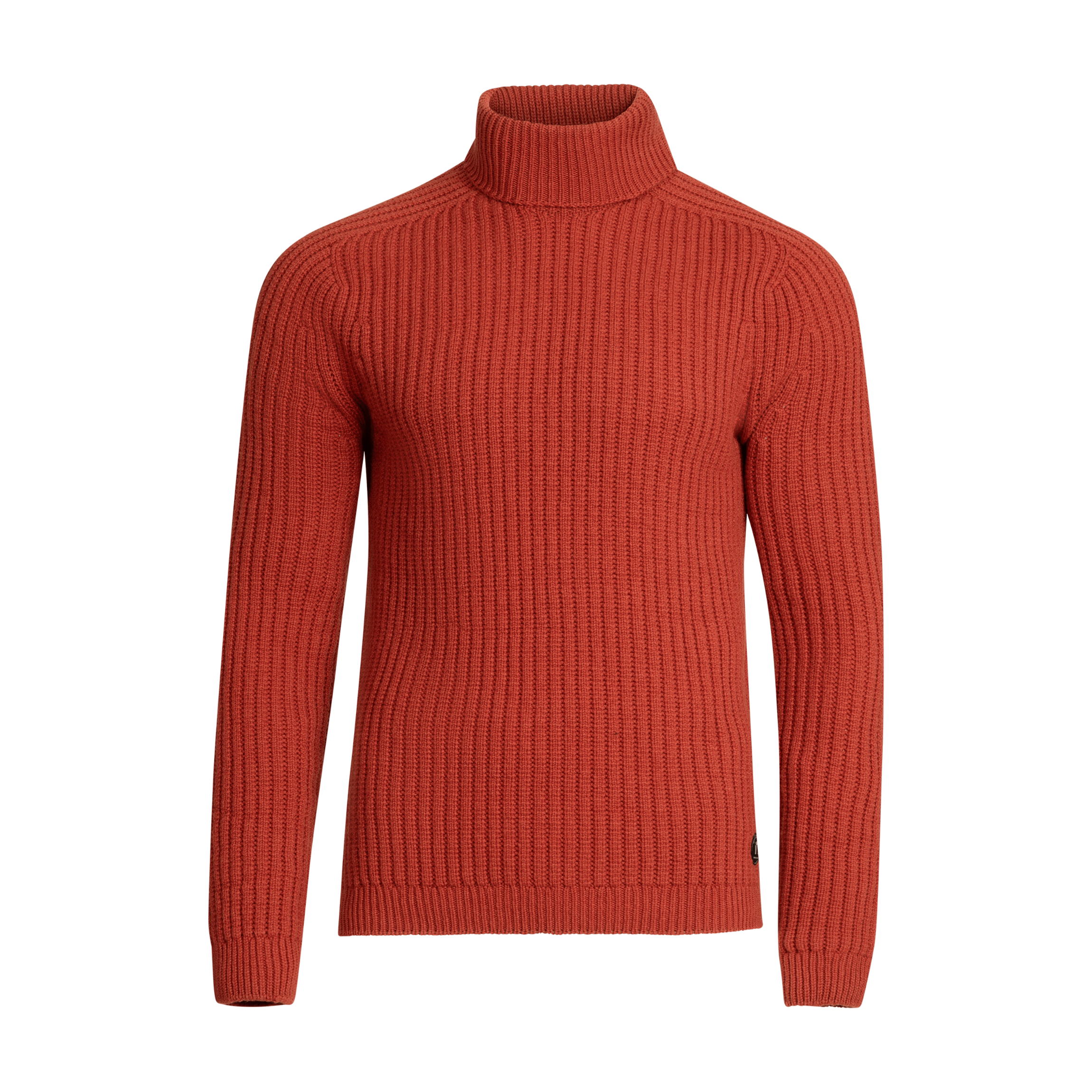 Hehku heren merino poloshirt - terracotta 