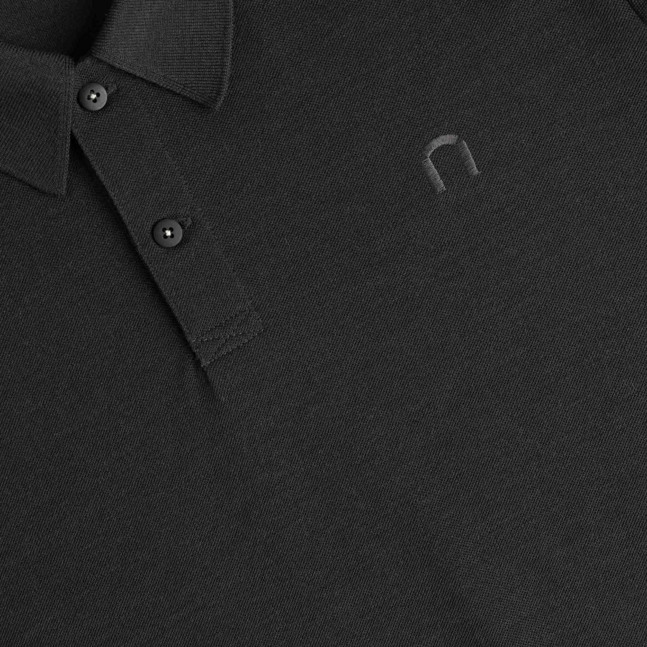 Jody long-sleeve merino polo shirt M - granite grey