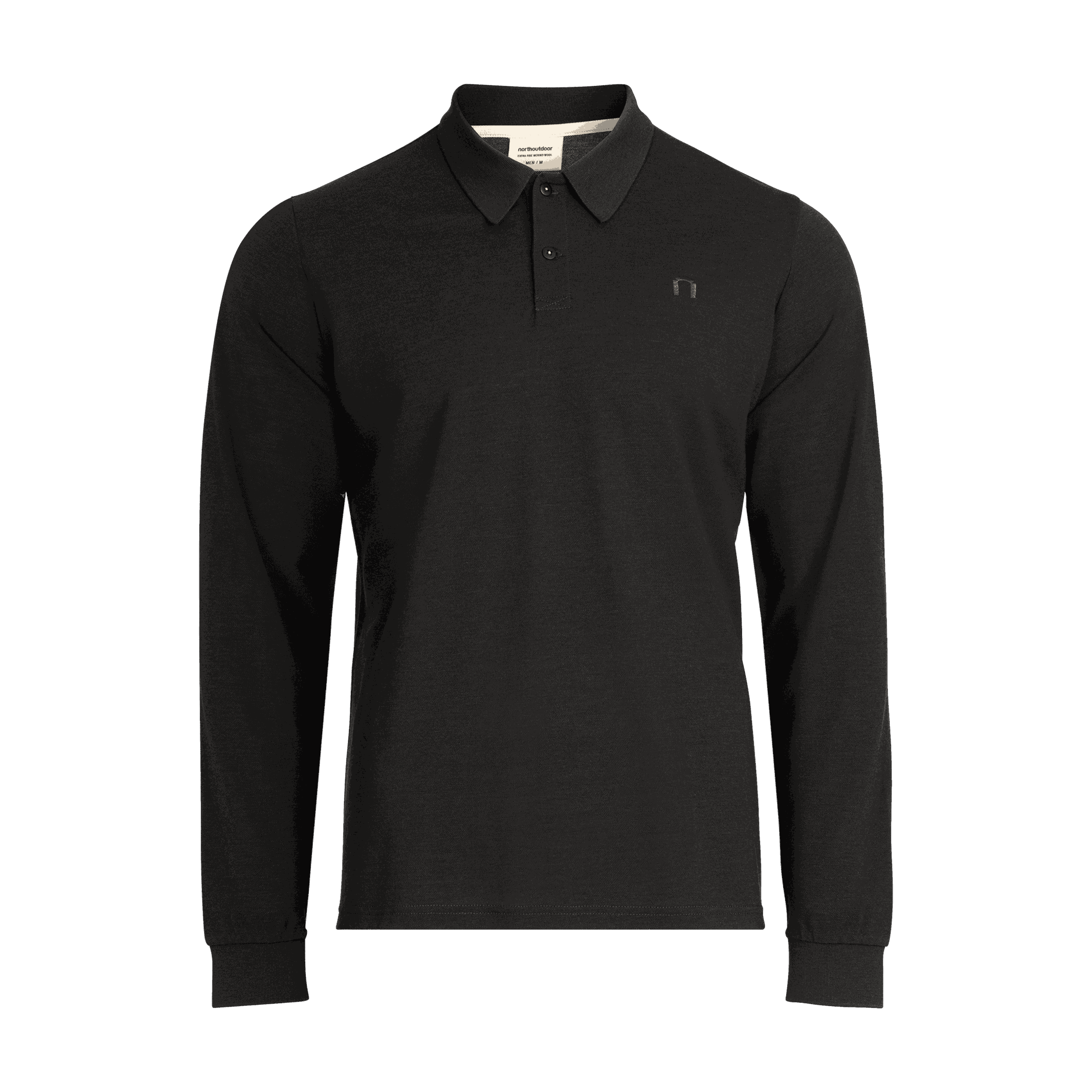 Jody long-sleeve merino polo shirt M - granite grey