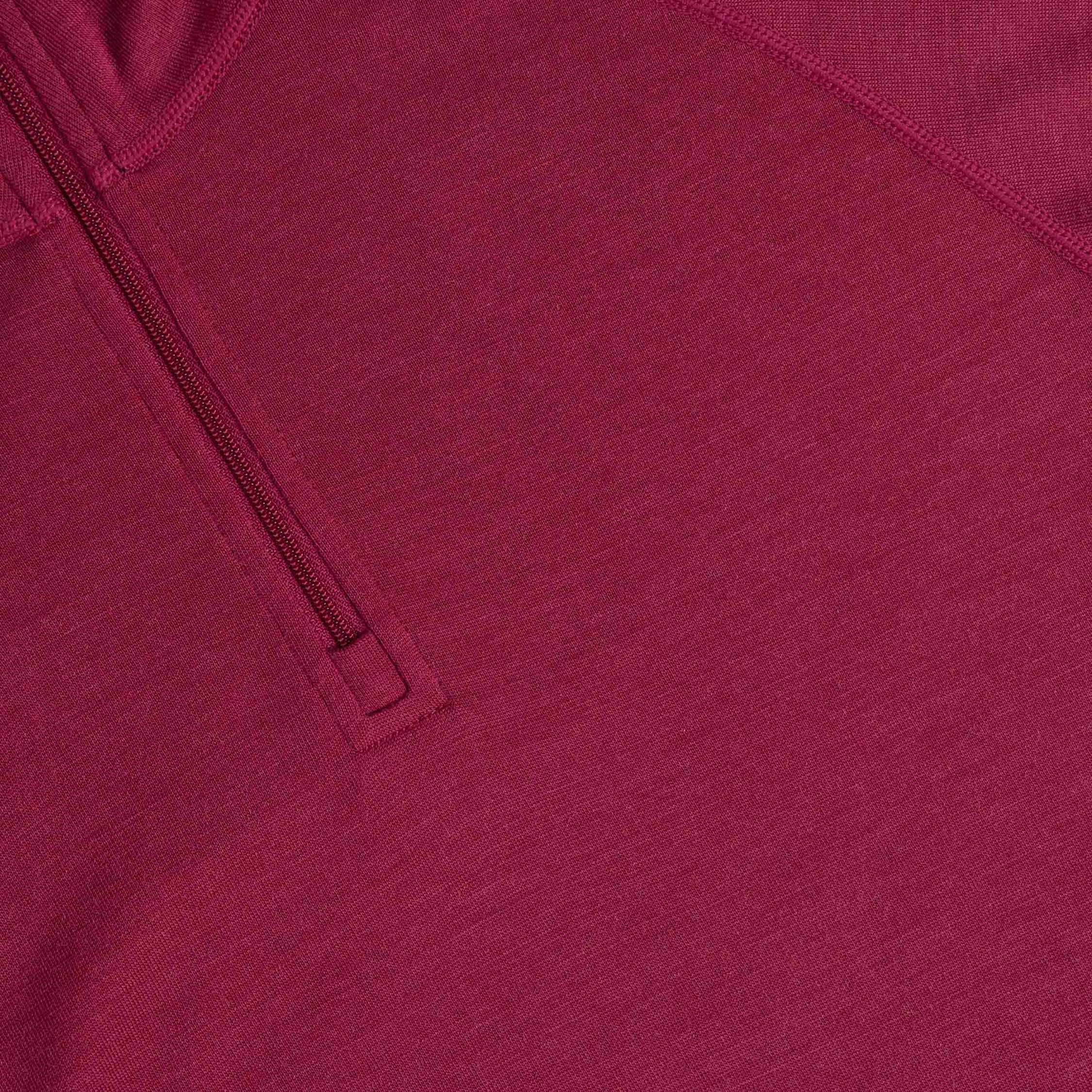 Sensitive 225 naisten aluskerroksen merino vetoketjupoolo - rubiini