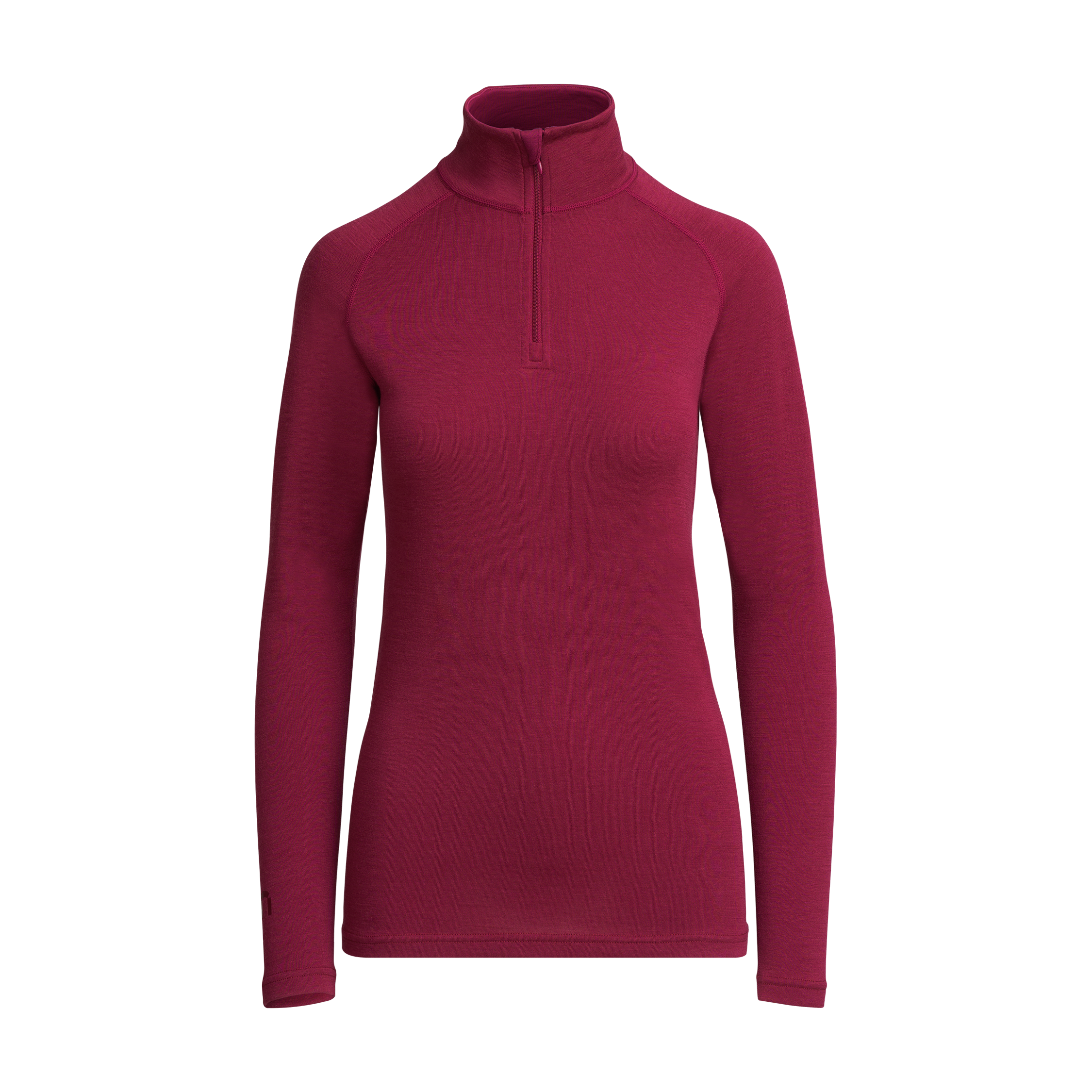 Sensitive 225 naisten aluskerroksen merino vetoketjupoolo - rubiini
