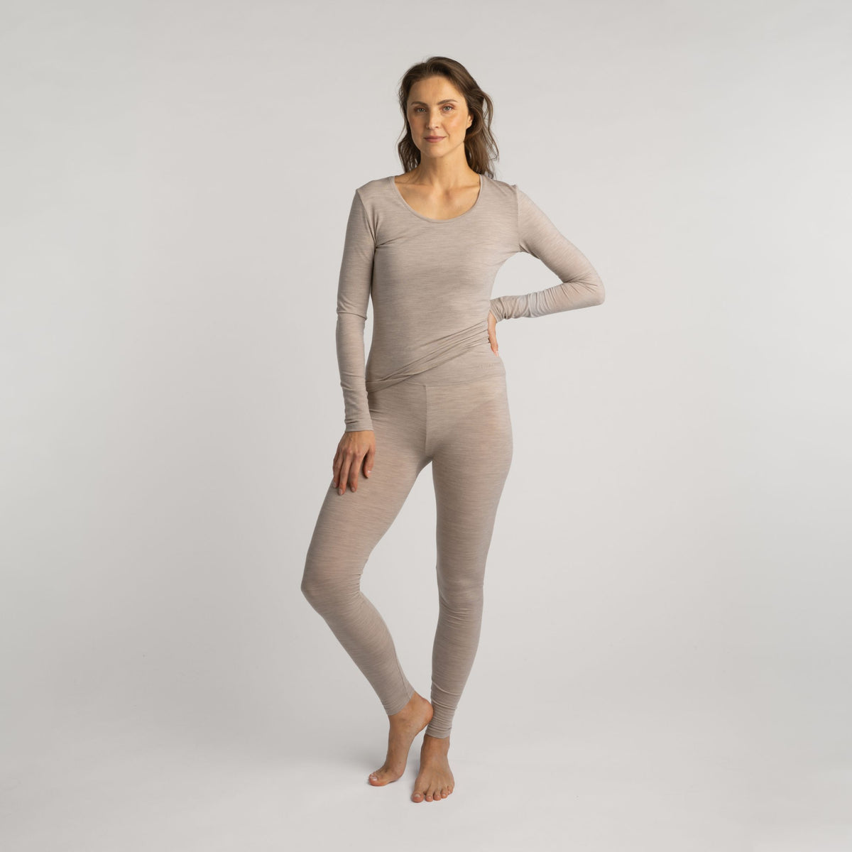 T-shirt en laine mérinos Touch 150 pour femme - champagne