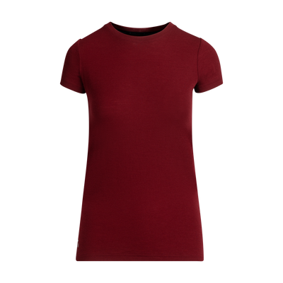 Active 210 naisten aluskerroksen merino t-paita - raparperinpunainen