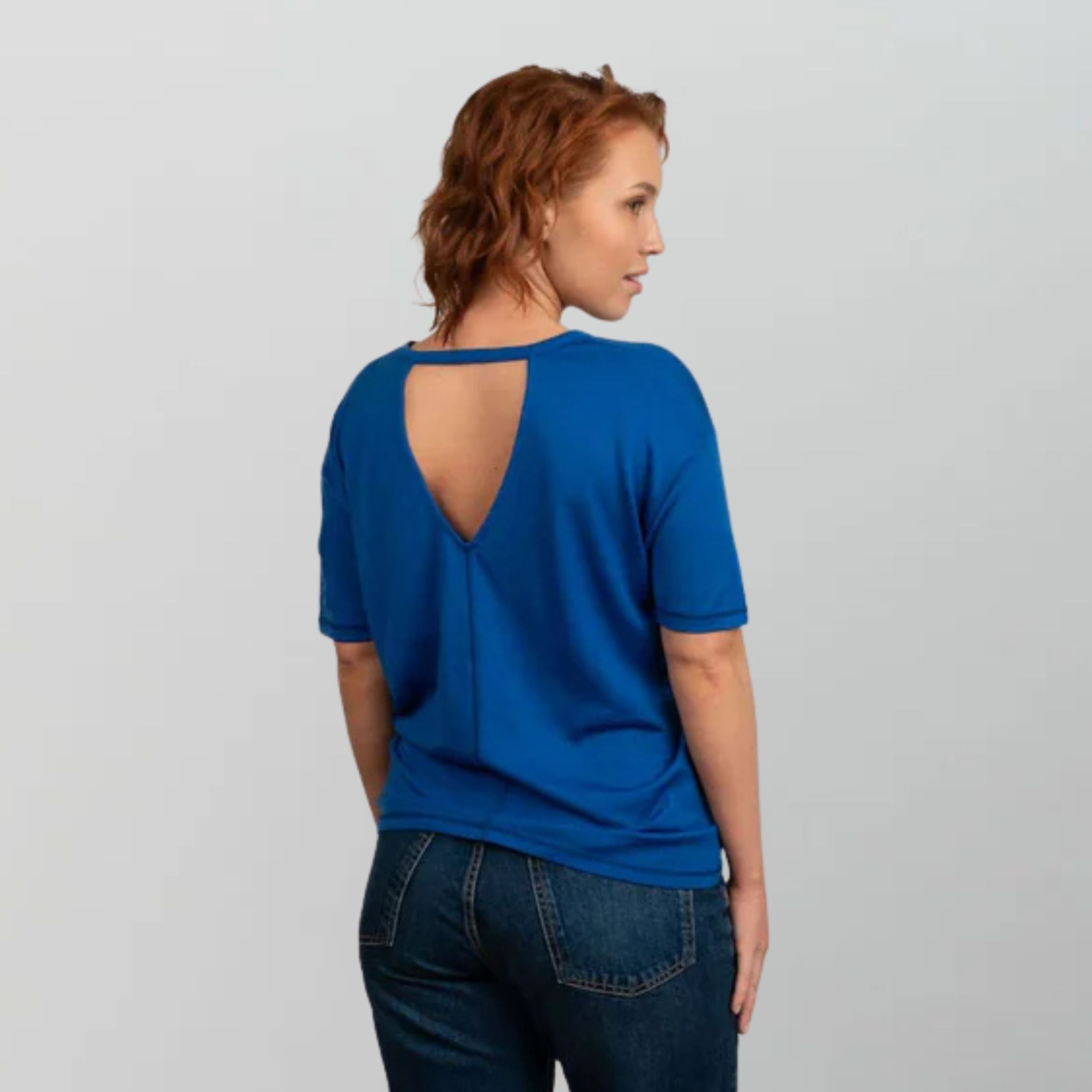 Joy merino t-shirt W - atlantblått