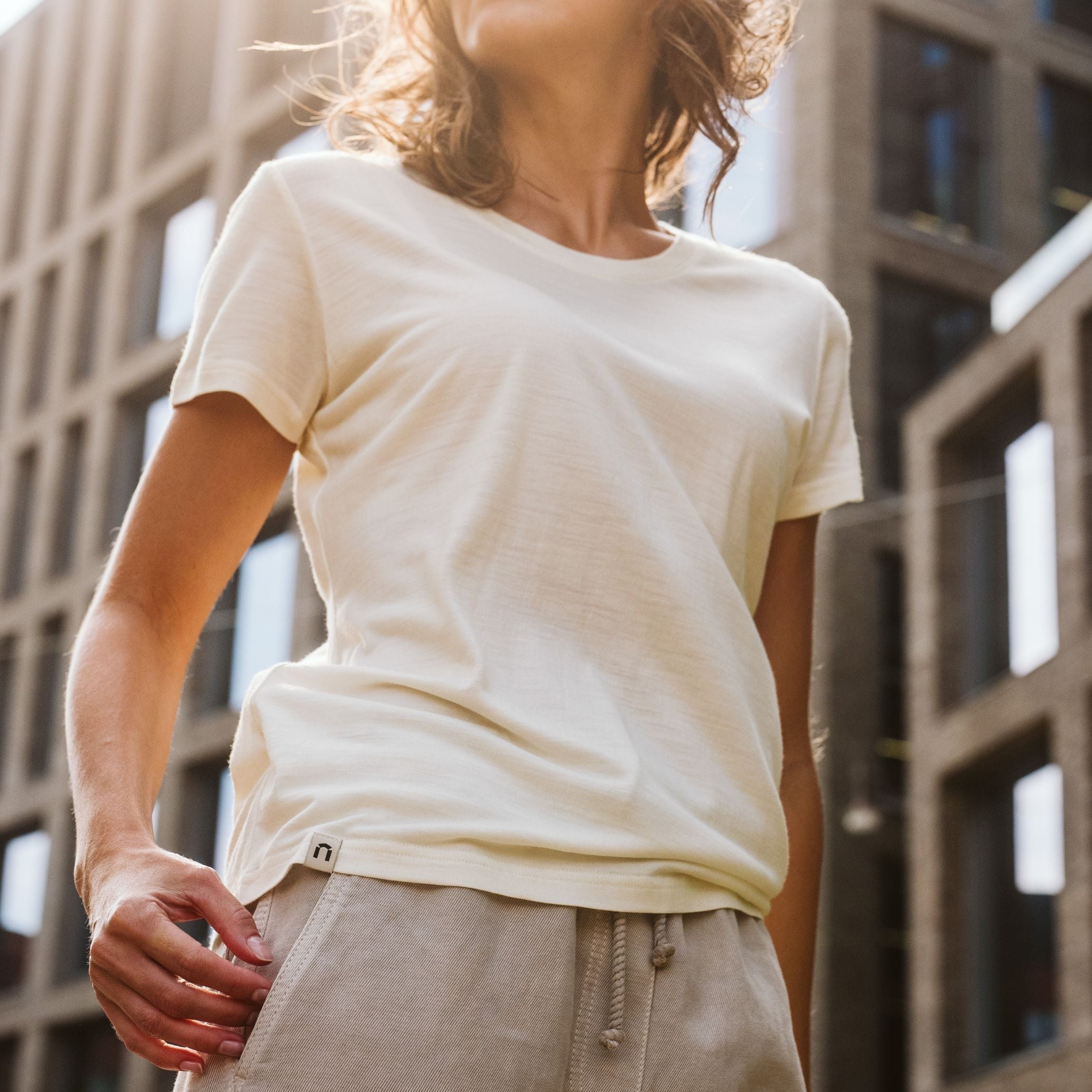 Dámské tričko Amelie merino - přírodní bílá 