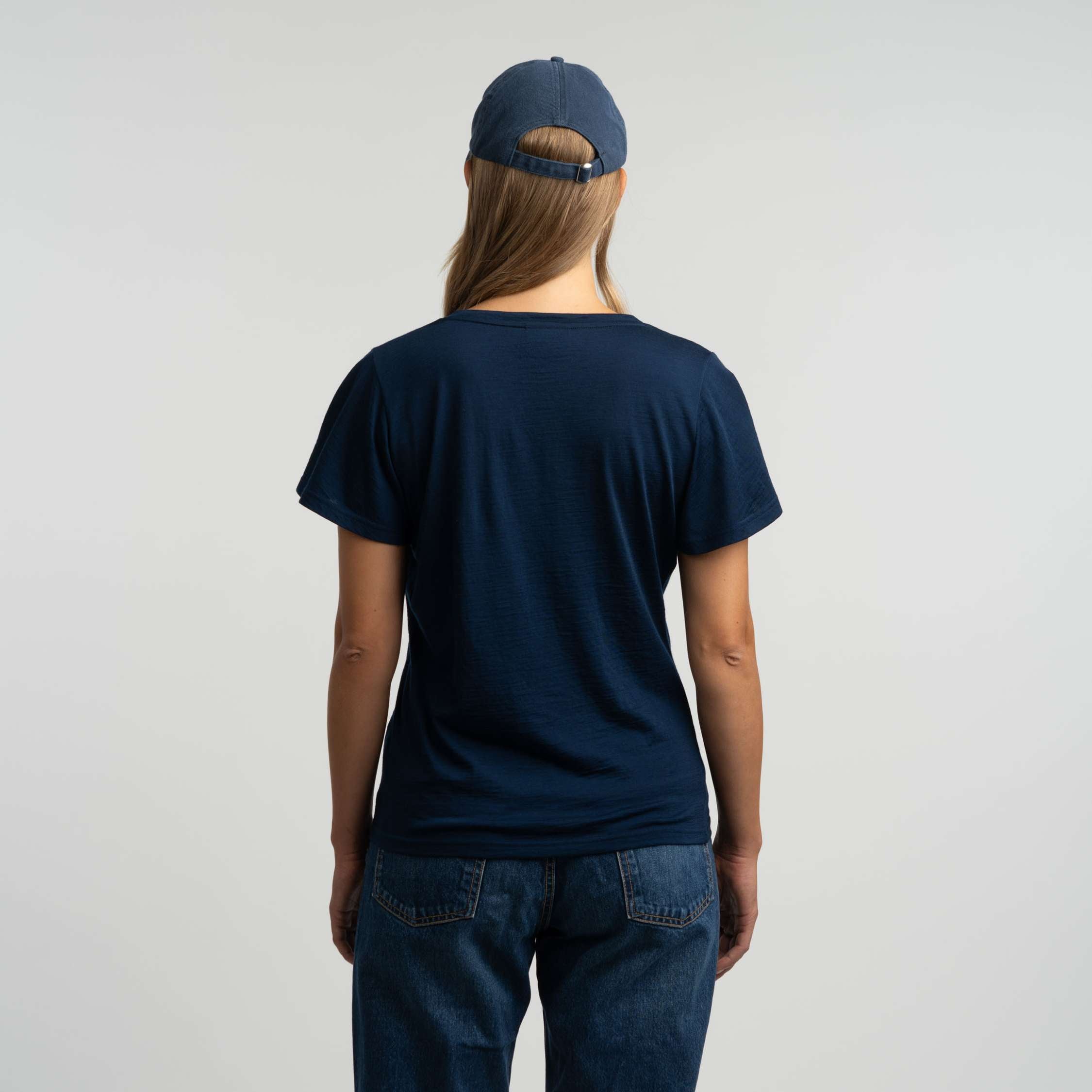 Ava merino T-paita W - tumma mustikka