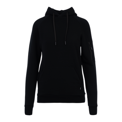 Kvalitet II All day 250 Merinofleece hoodie för kvinnor - svart