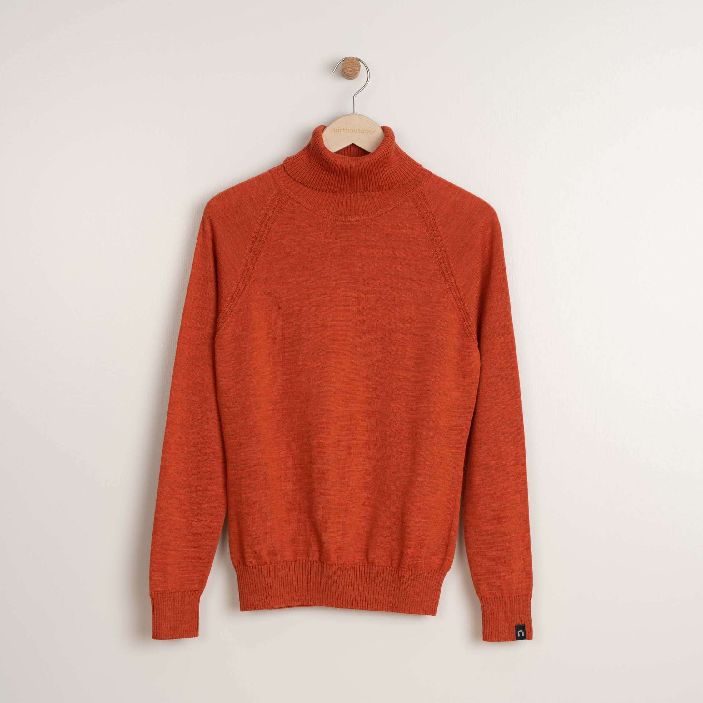 Maglione da donna Halla in lana merino - arancione bruciato 