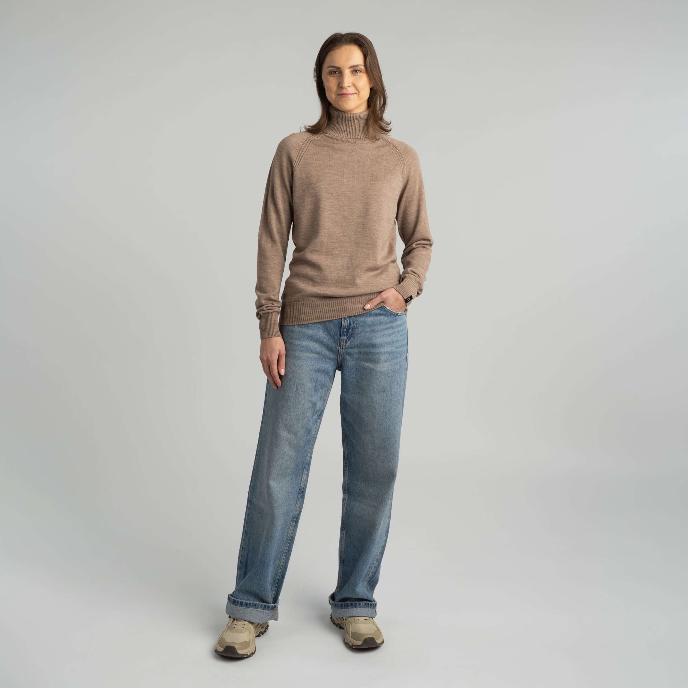 Halla pull en maille mérinos W - latte 