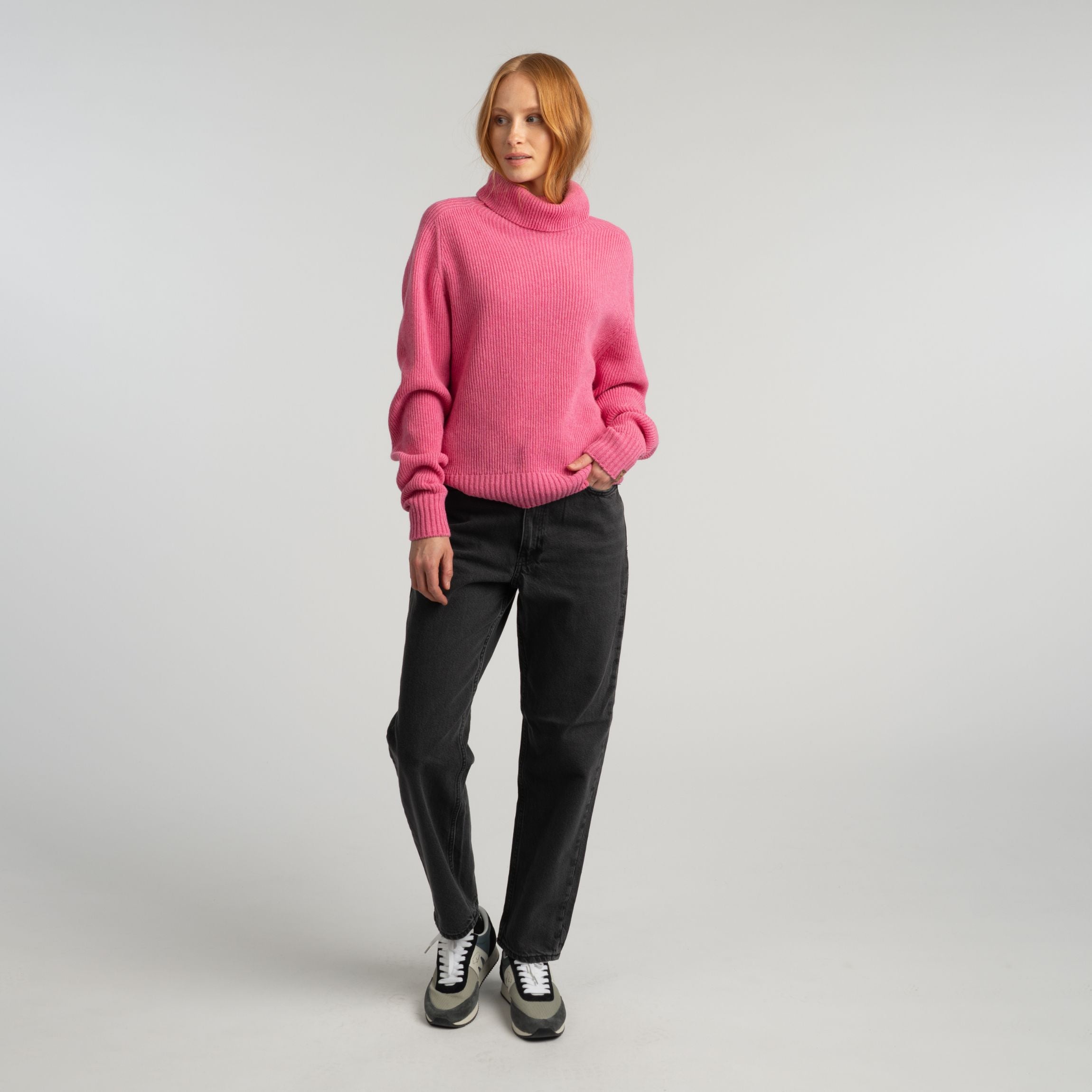 Kieppi Damen Merinowollpullover - Pfingstrosenrot 