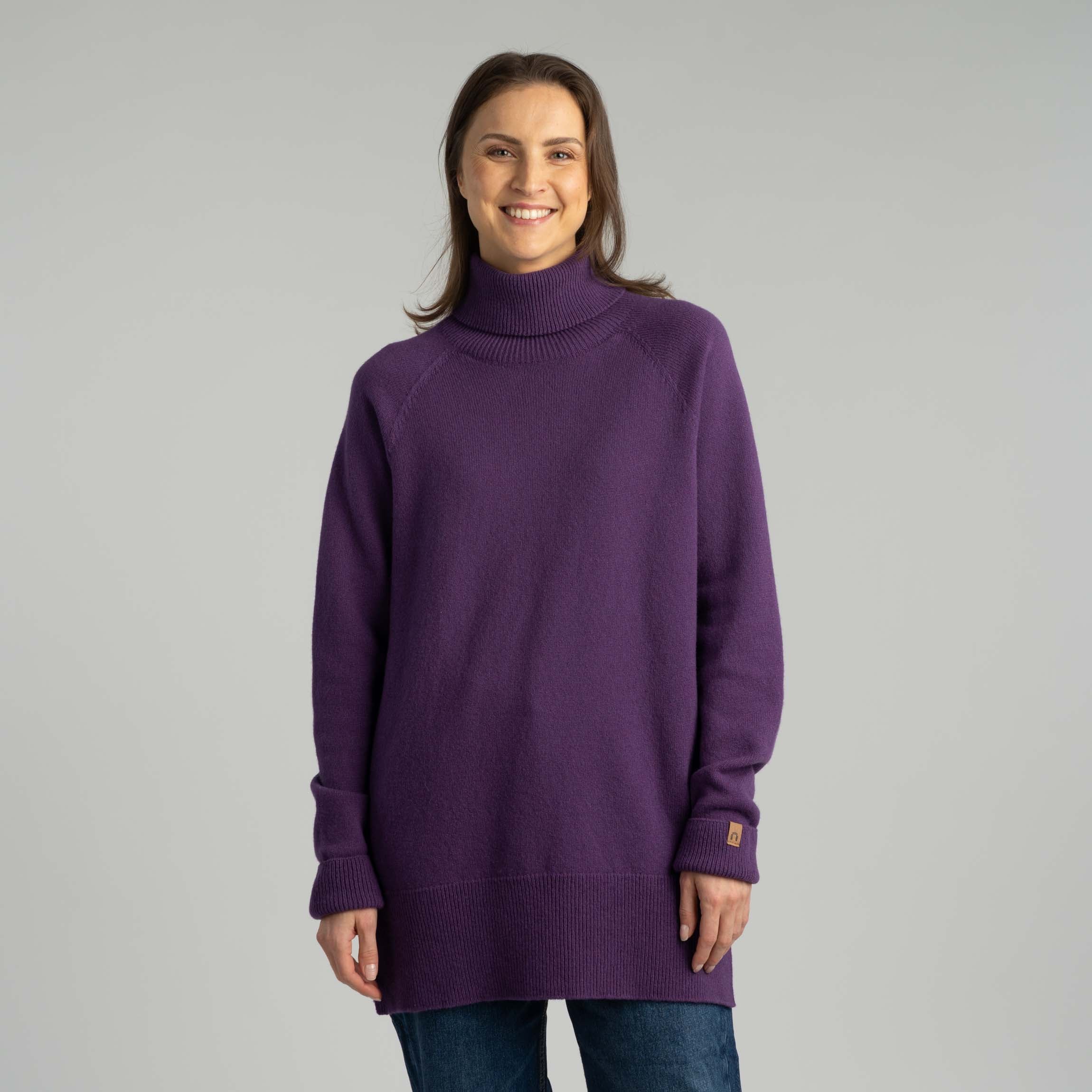 Tunturi naisten merinoneulepusero - pehmeä violetti