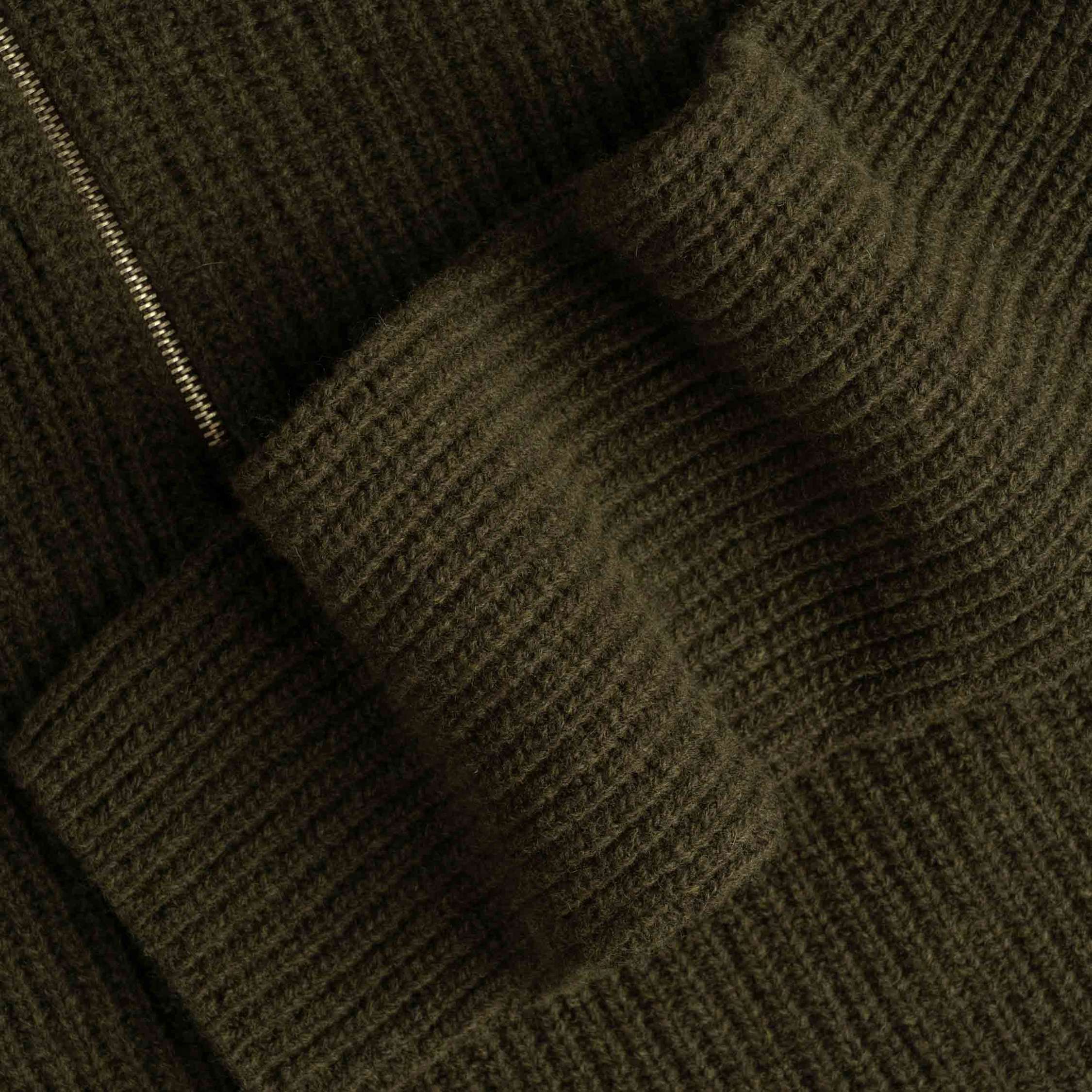 Magnolia half zip merino svetr s polovičním zipem W - tmavá oliva 