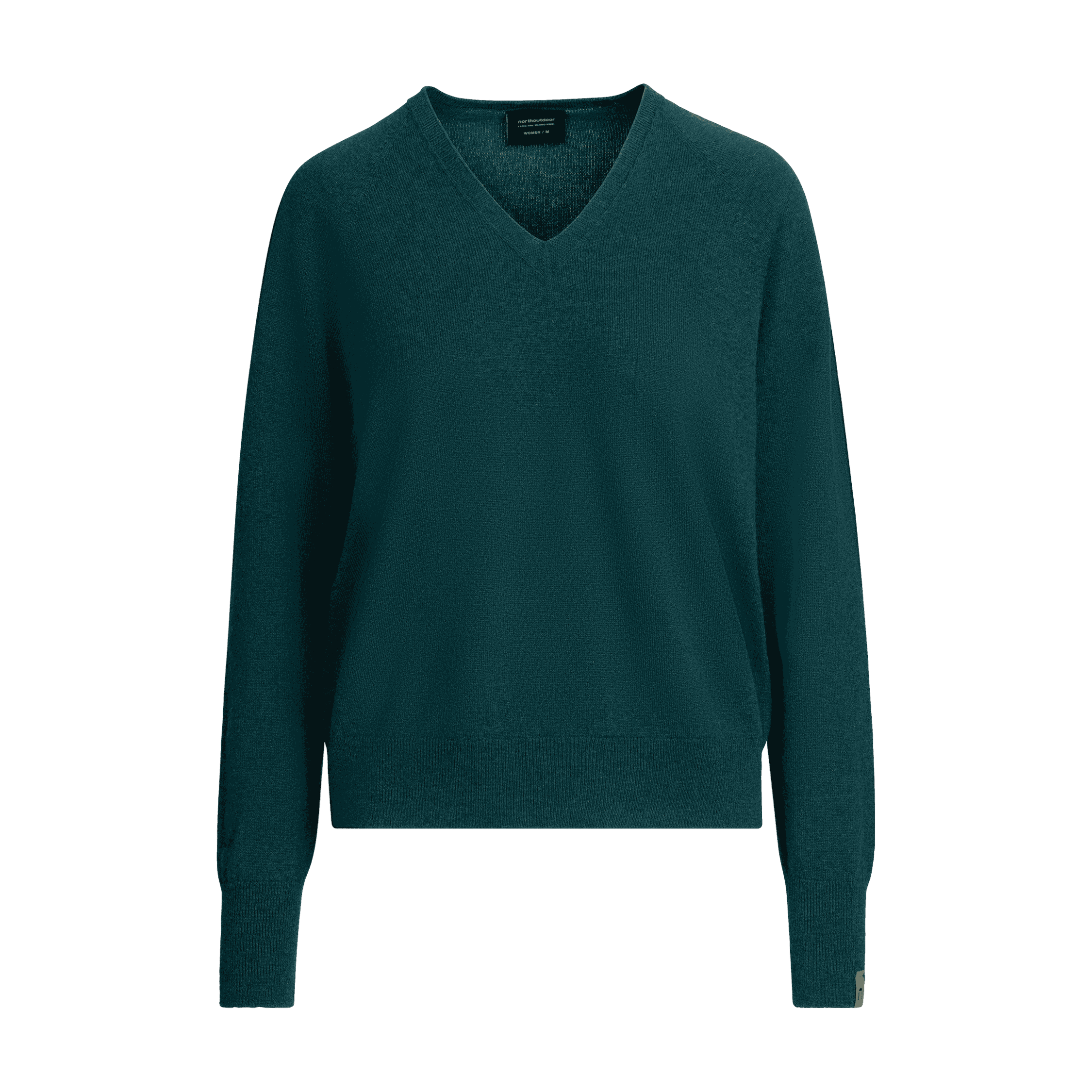 Kide naisten v-neck merinoneulepusero - riikinkukon sininen
