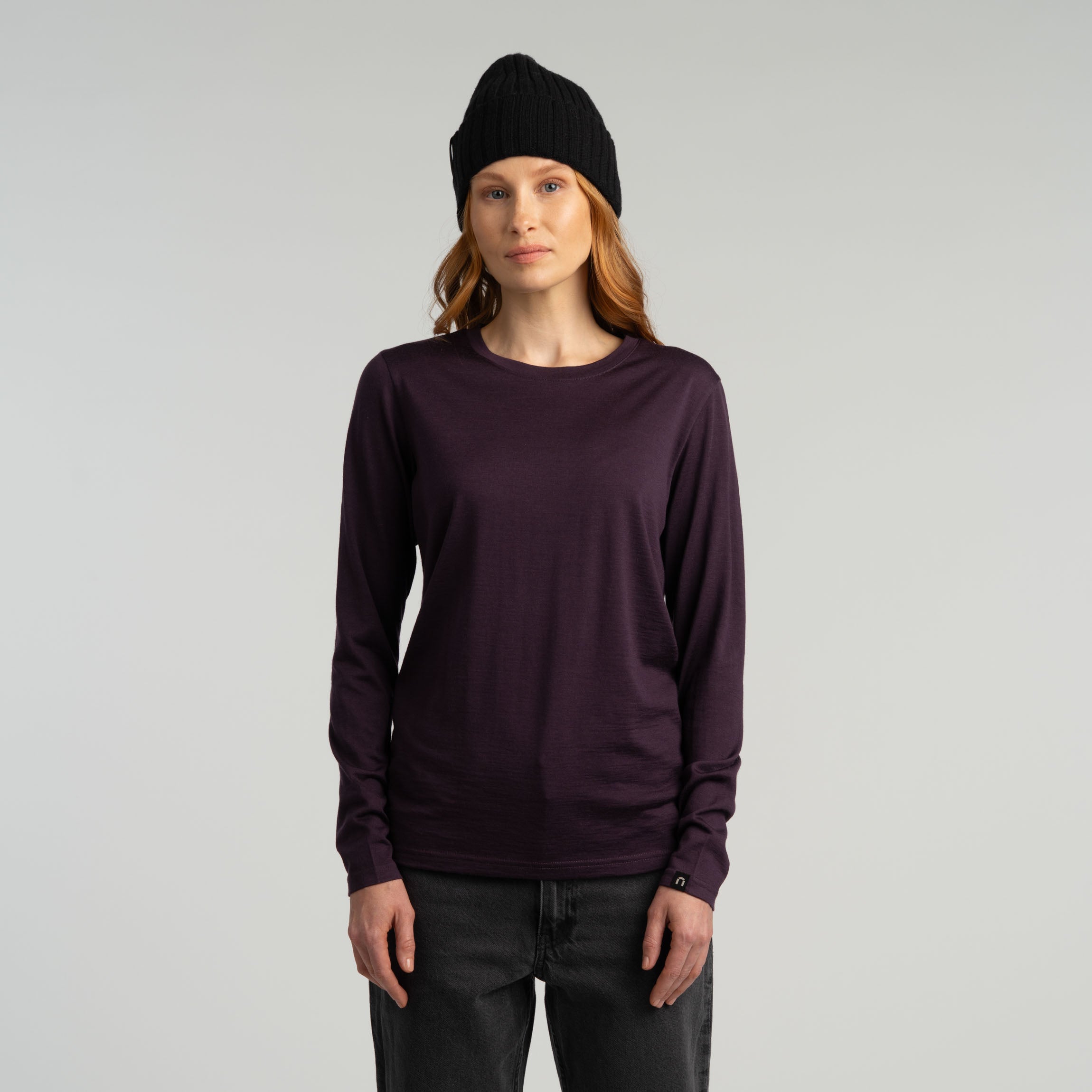 Julia pitkähihainen merino-T-paita W - munakoiso