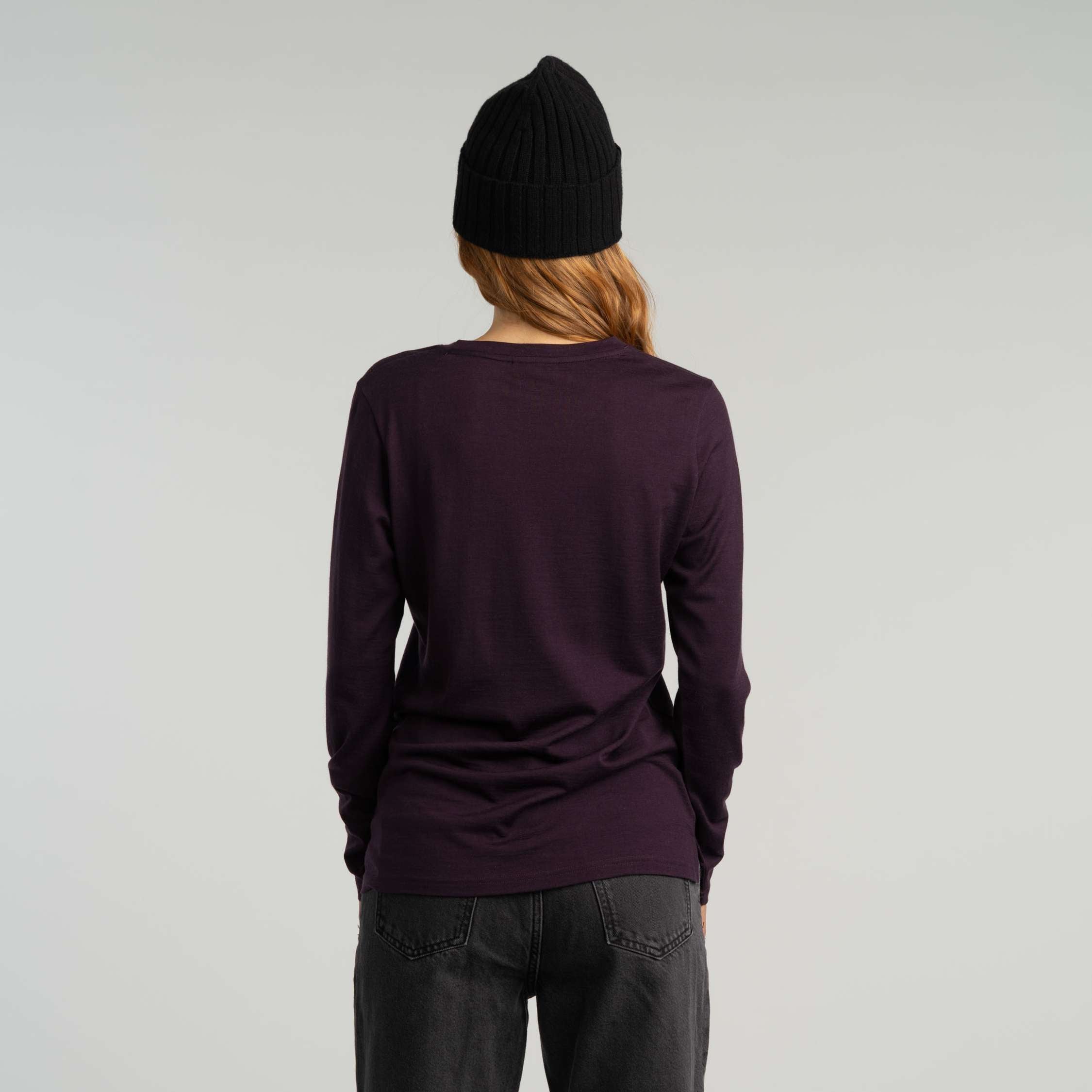 Julia pitkähihainen merino-T-paita W - munakoiso