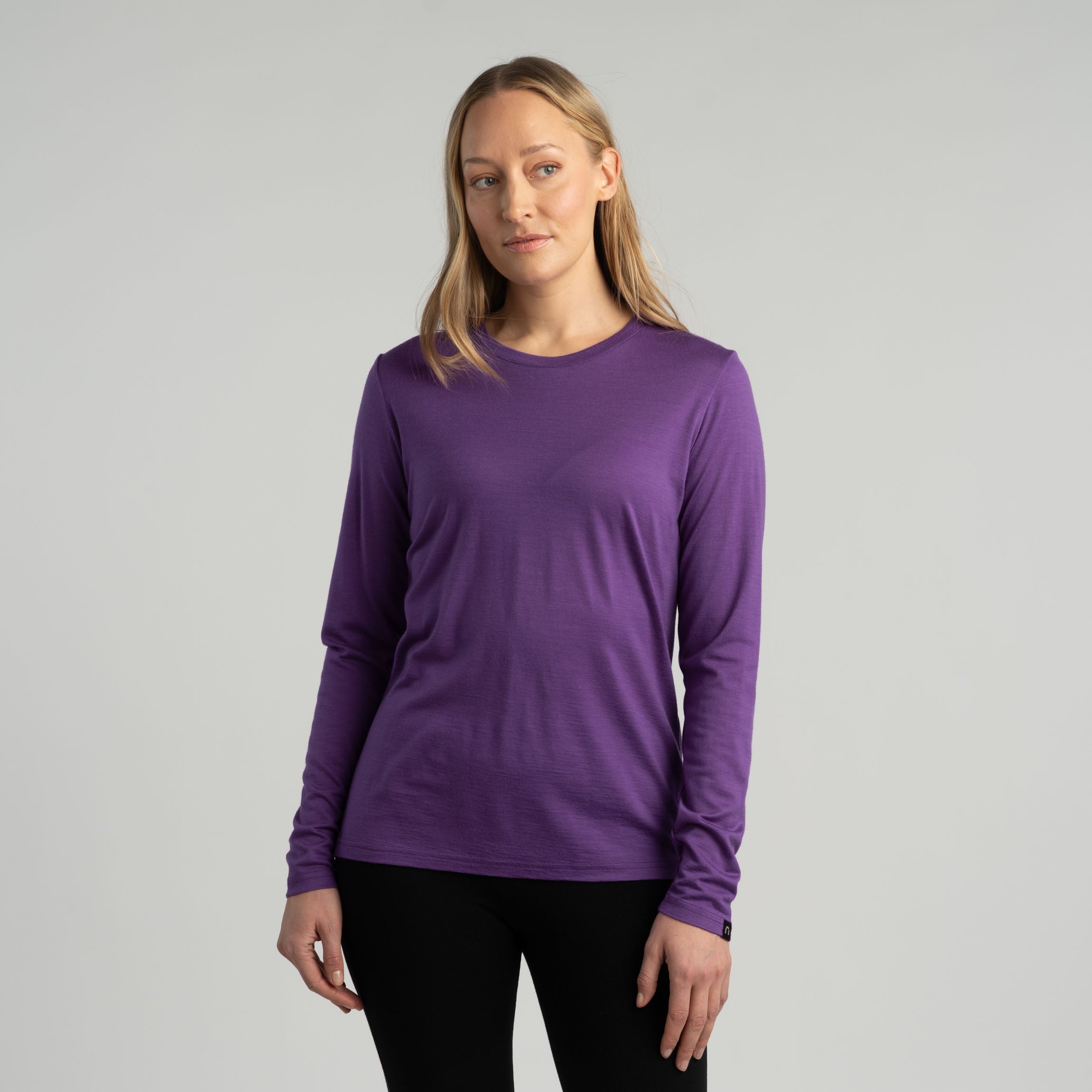 Julia pitkähihainen merino-T-paita W - violetti