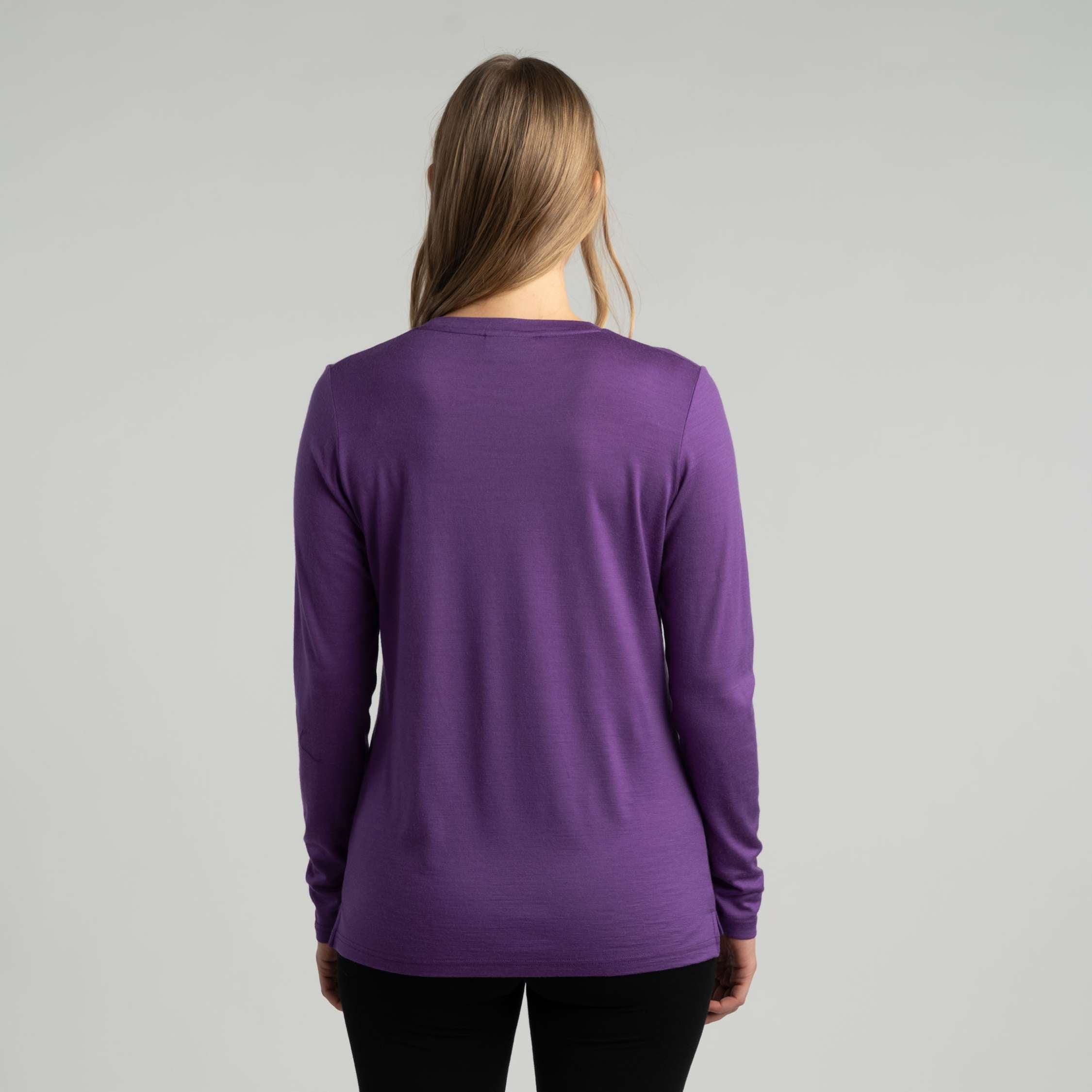 Julia pitkähihainen merino-T-paita W - violetti