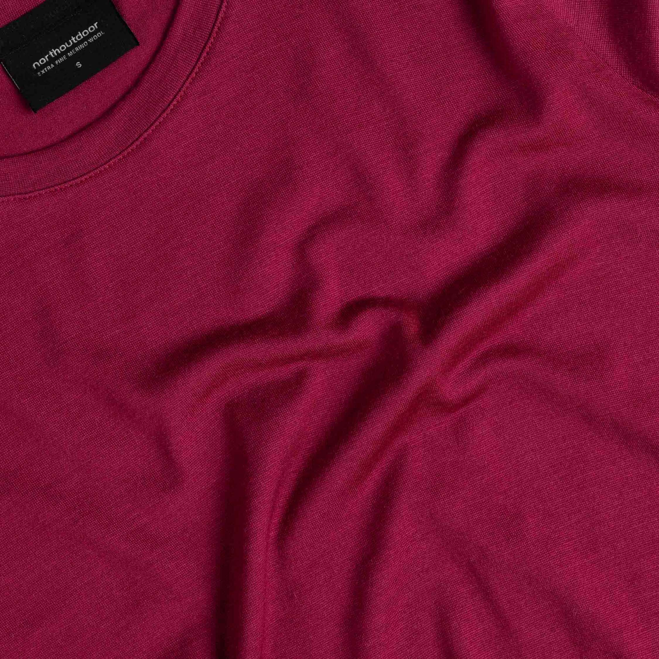 Julia pitkähihainen merino T-paita W - rubiini