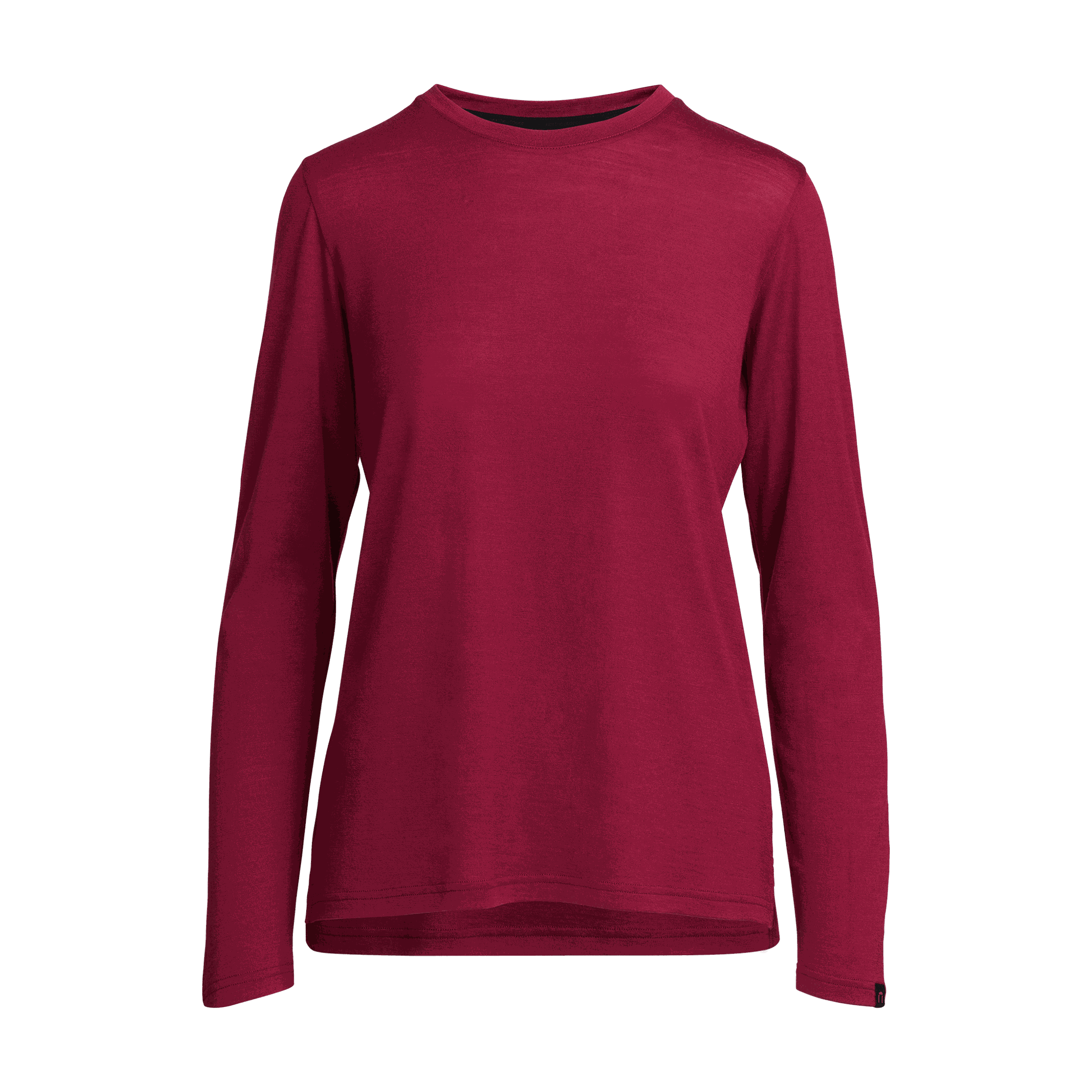 Julia pitkähihainen merino T-paita W - rubiini