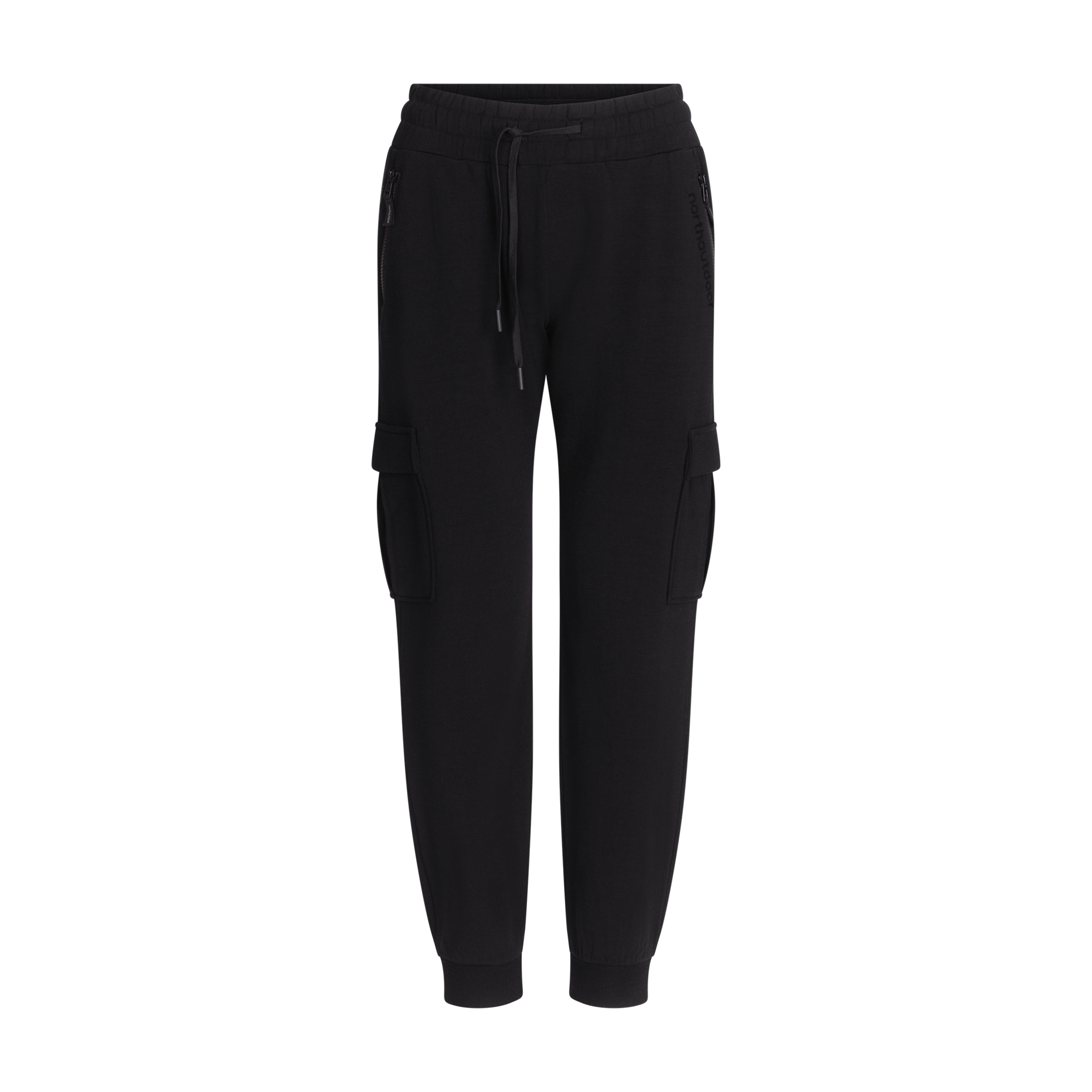 Pantaloni con tasca laterale in merinofleece Harper W - nero 