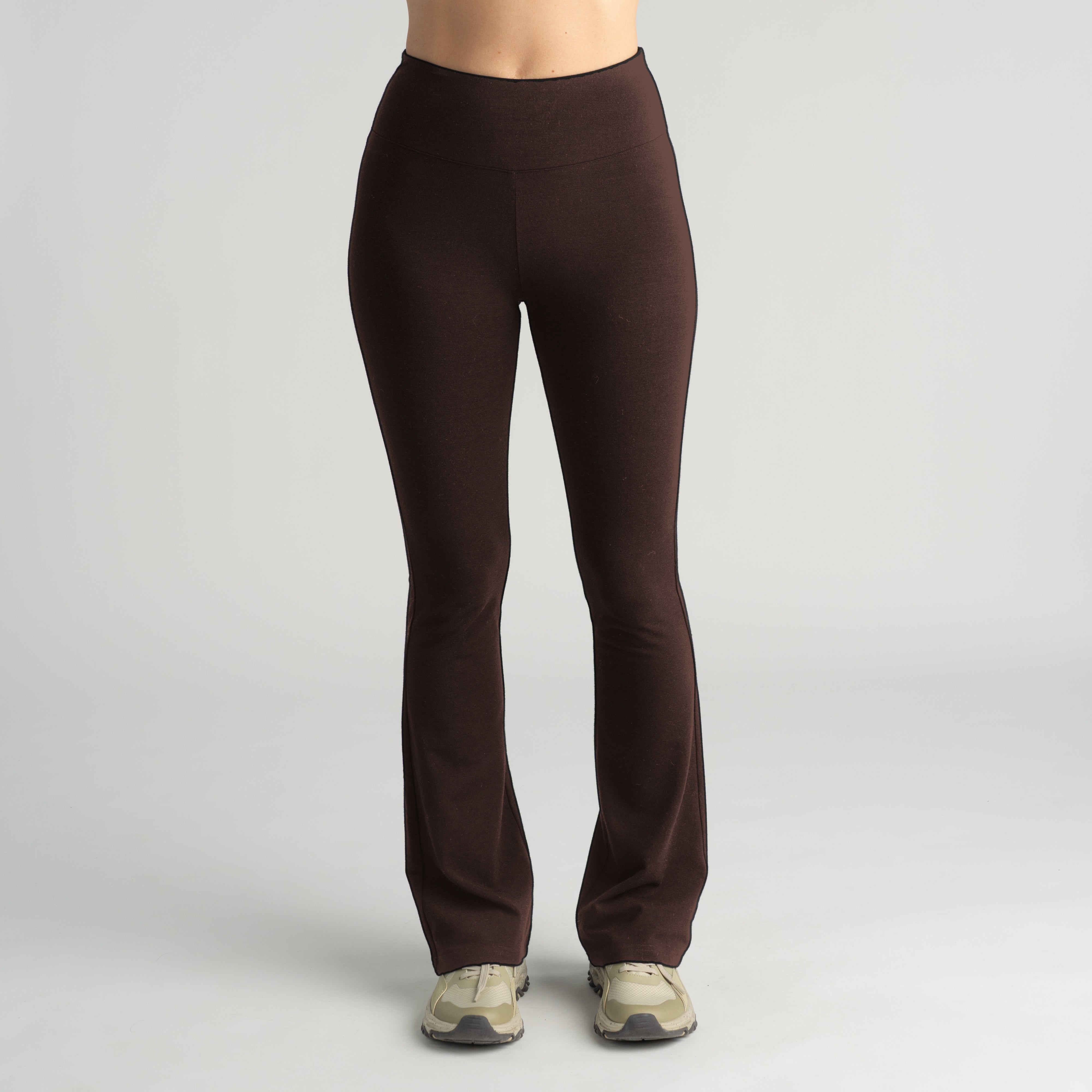 Aya flared merinoleggingsit W - suklaa