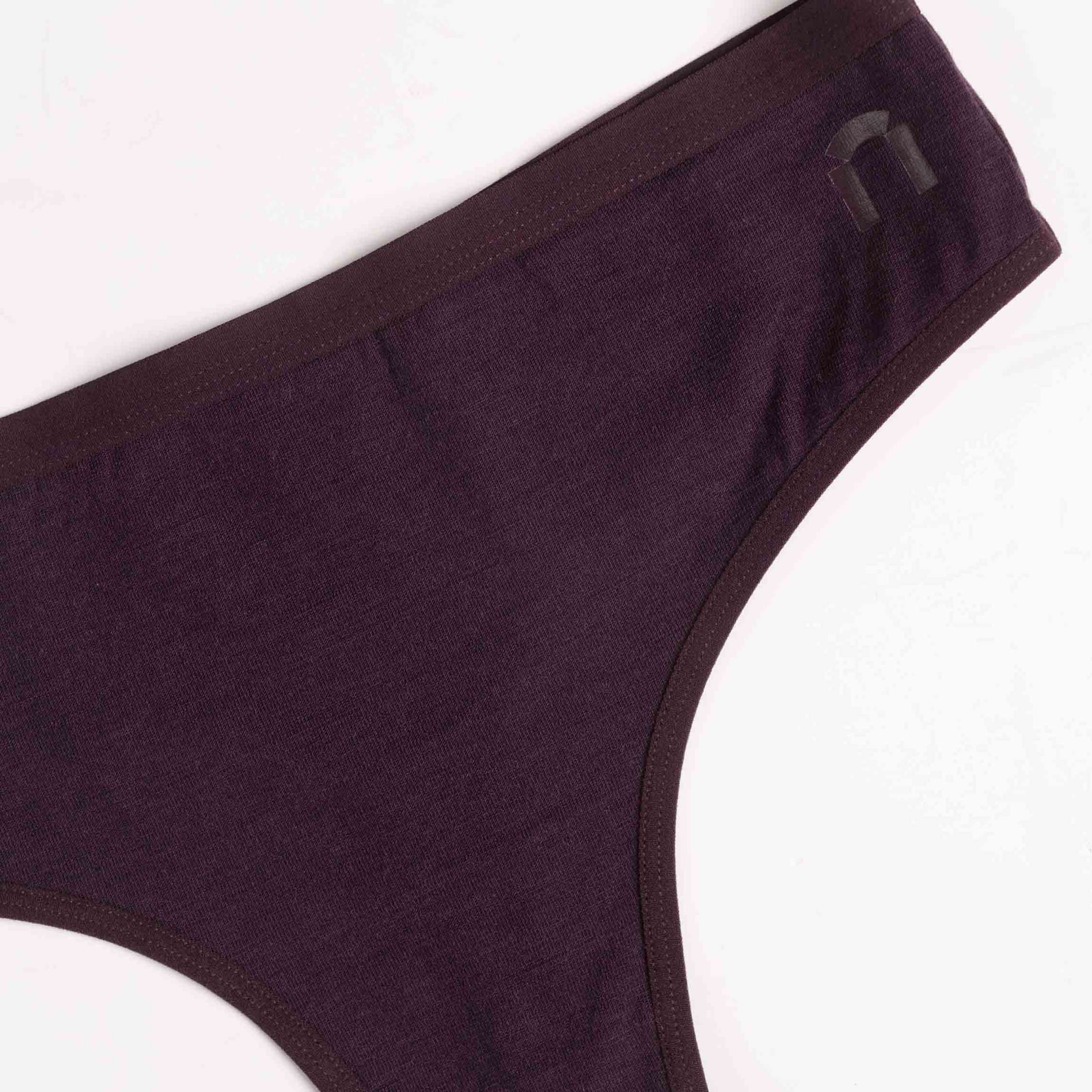 Anne Merino-Stringtanga W - Aubergine 