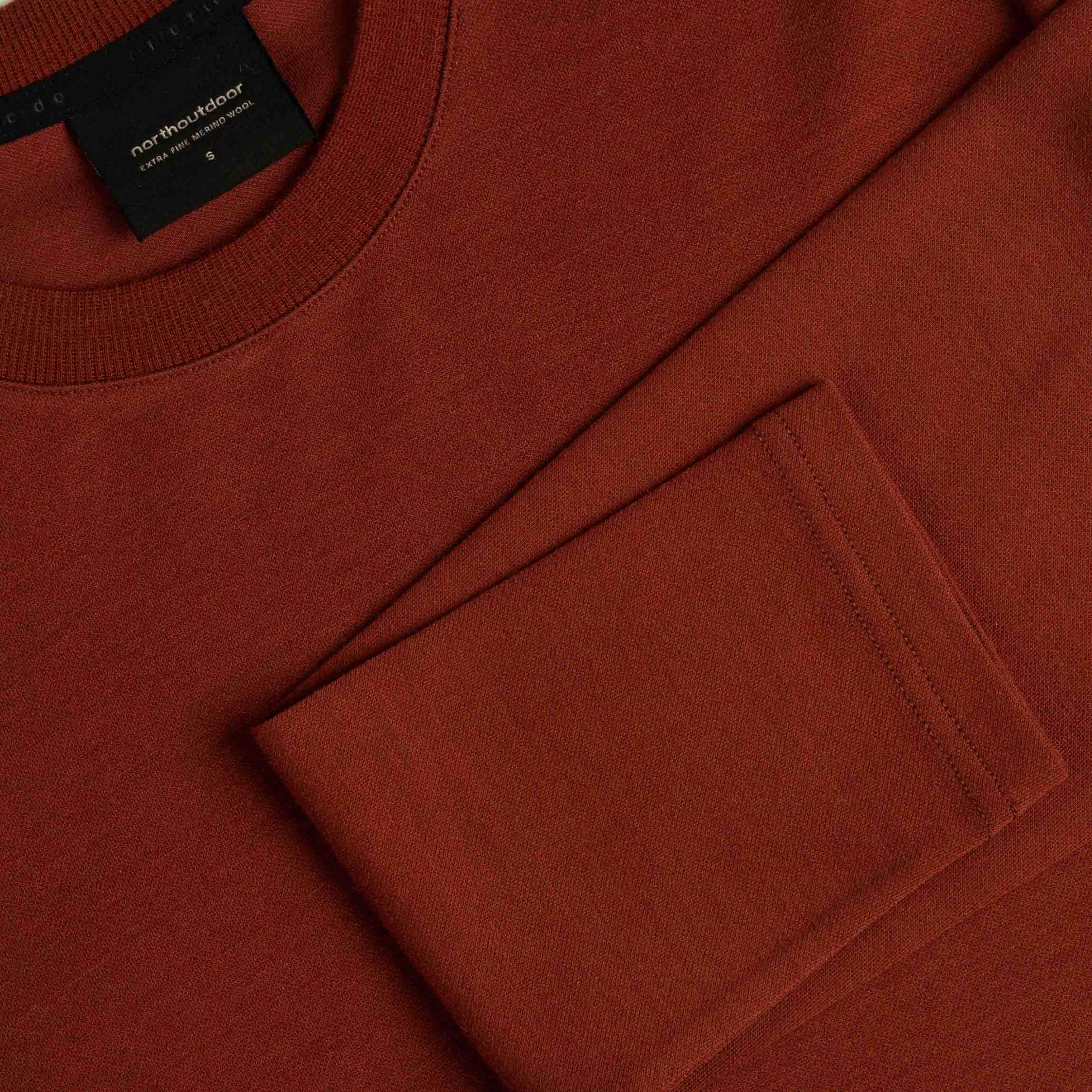 Robe en mérinos Asta W - brique 