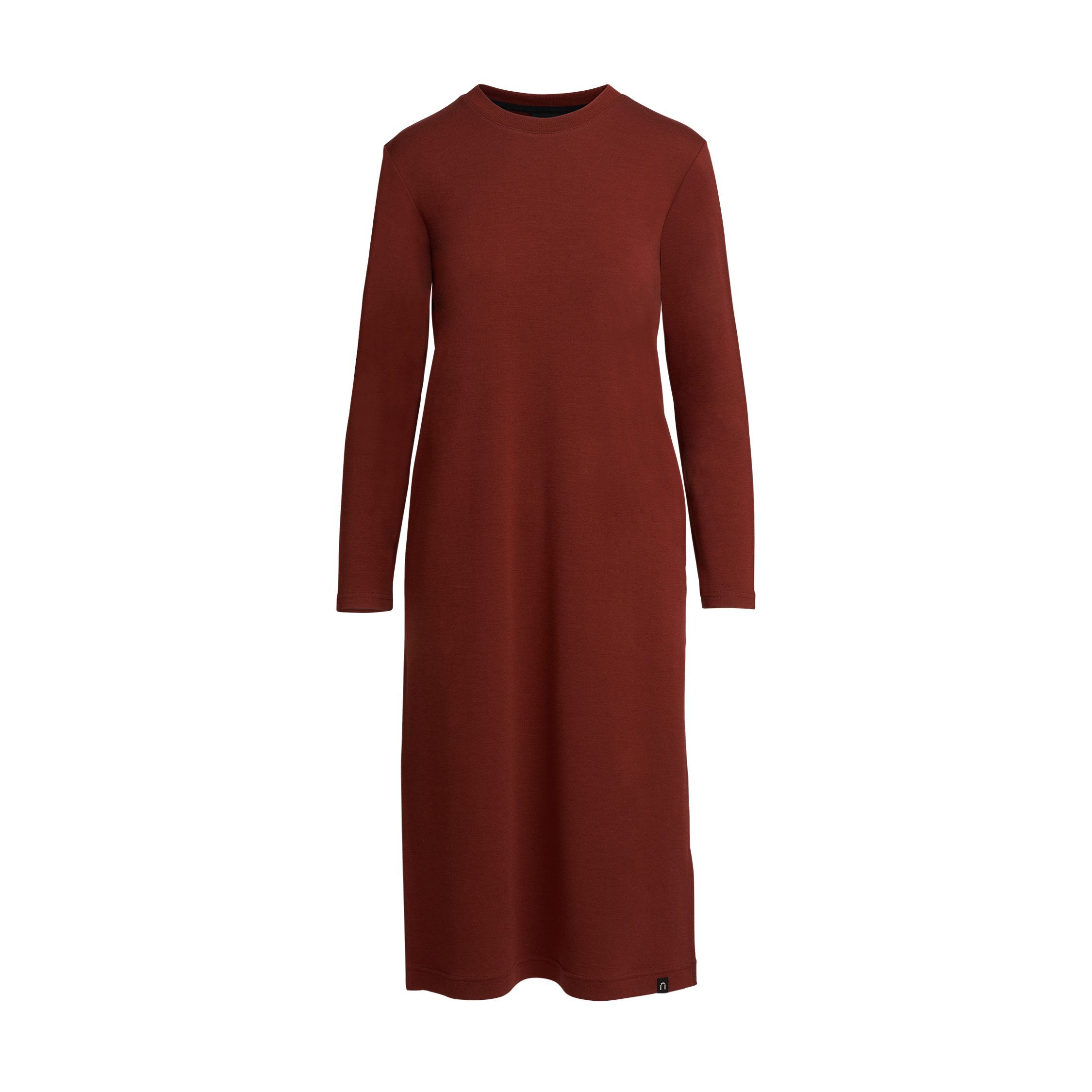 Robe en mérinos Asta W - brique 