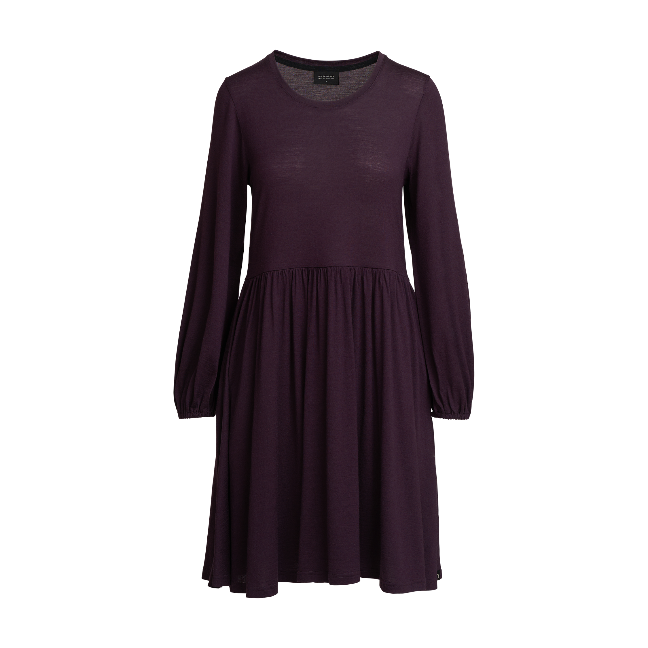 Robe en mérinos Ida W - aubergine 