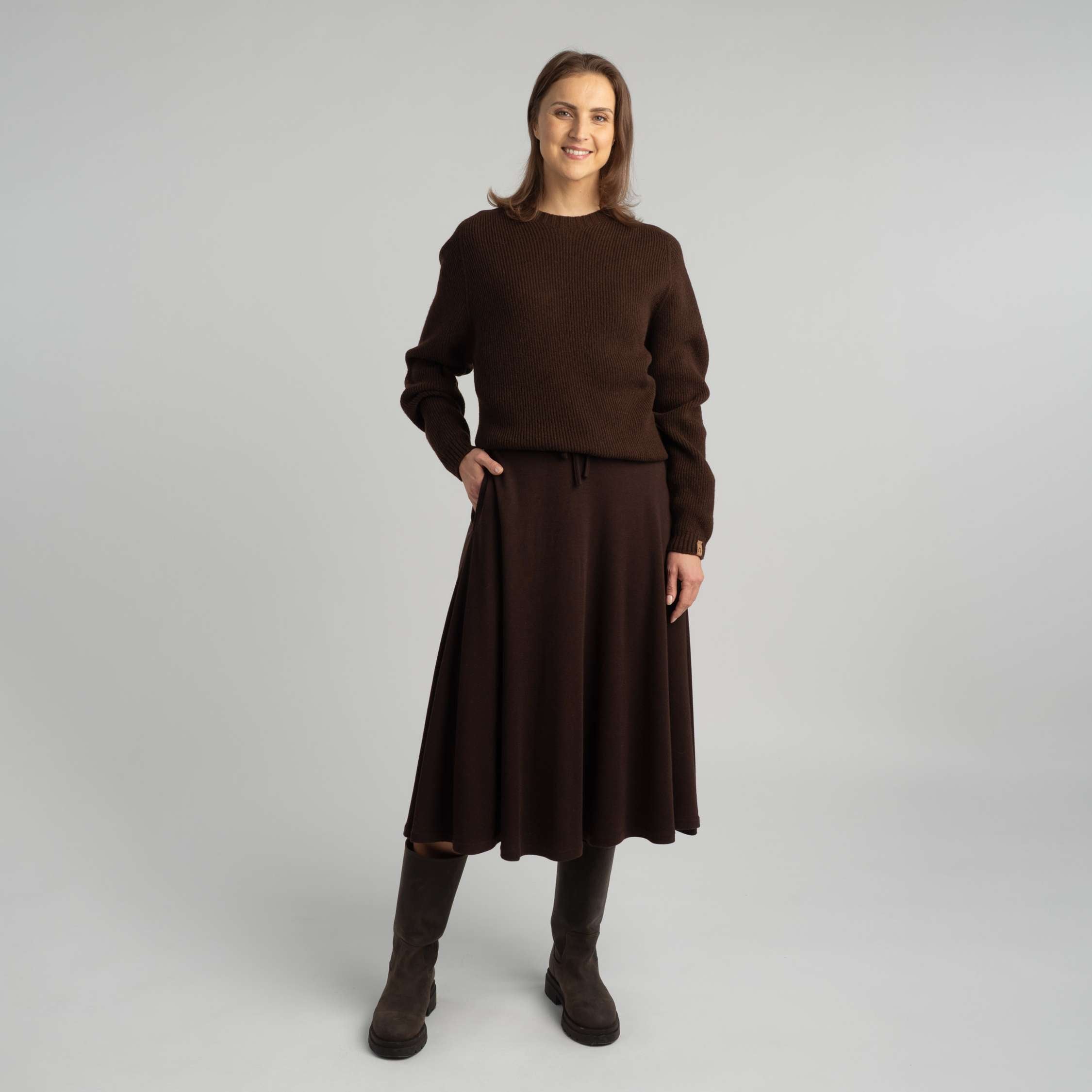 Nelli merino sukně W - čokoládová 
