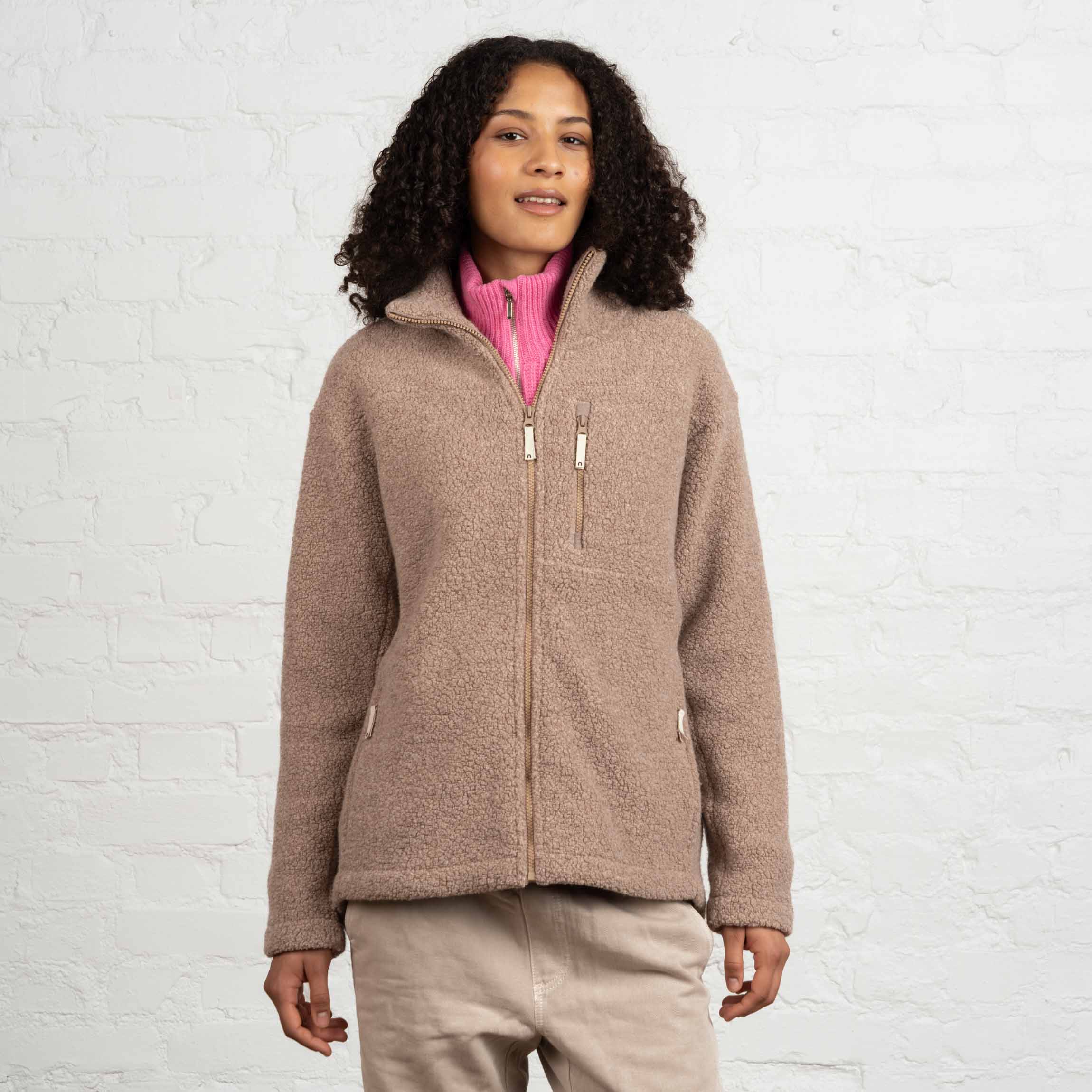 Zelda wool fleece jacket W - latte