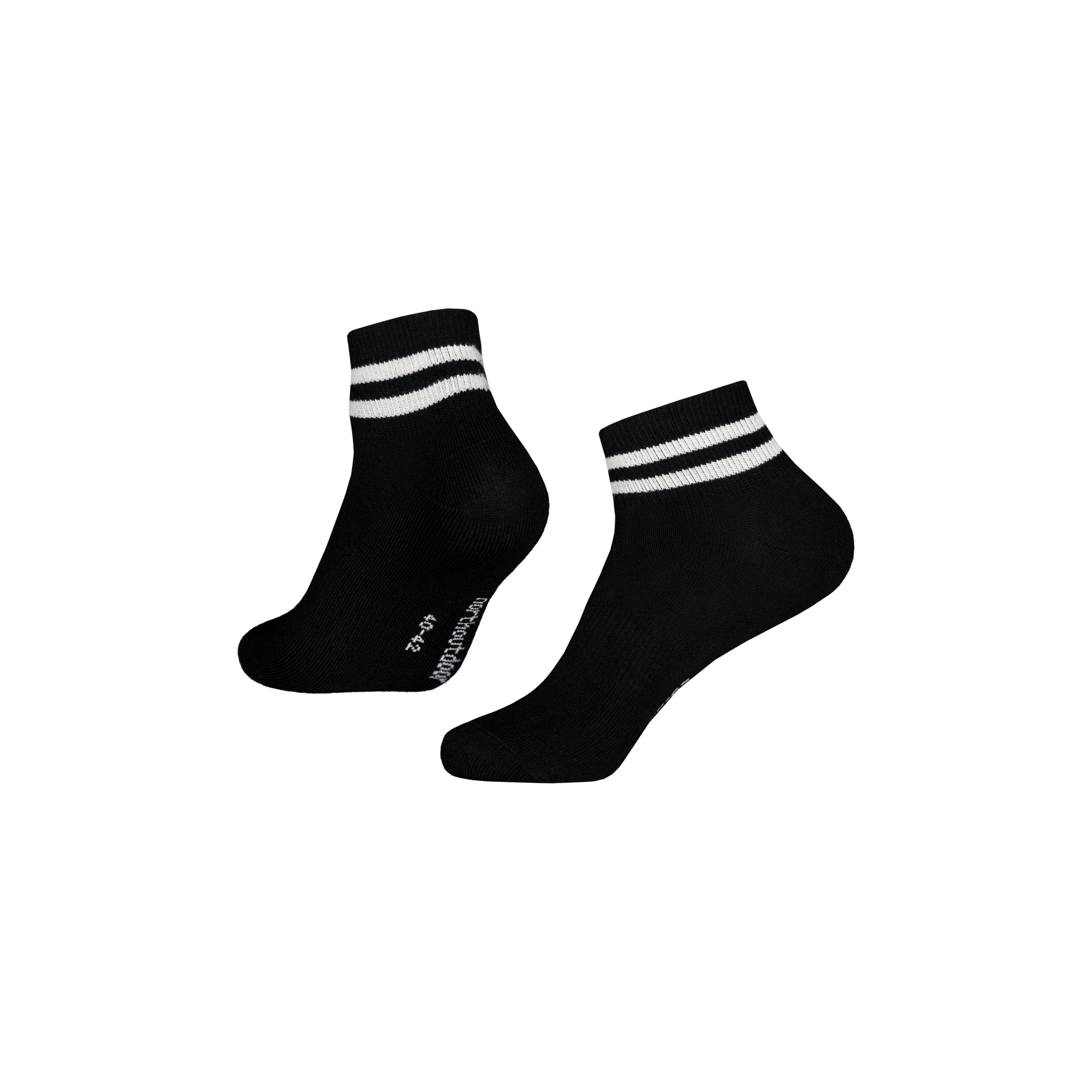 All day chaussettes en mérinos rayées MID UNI - Noir | blanc naturel 