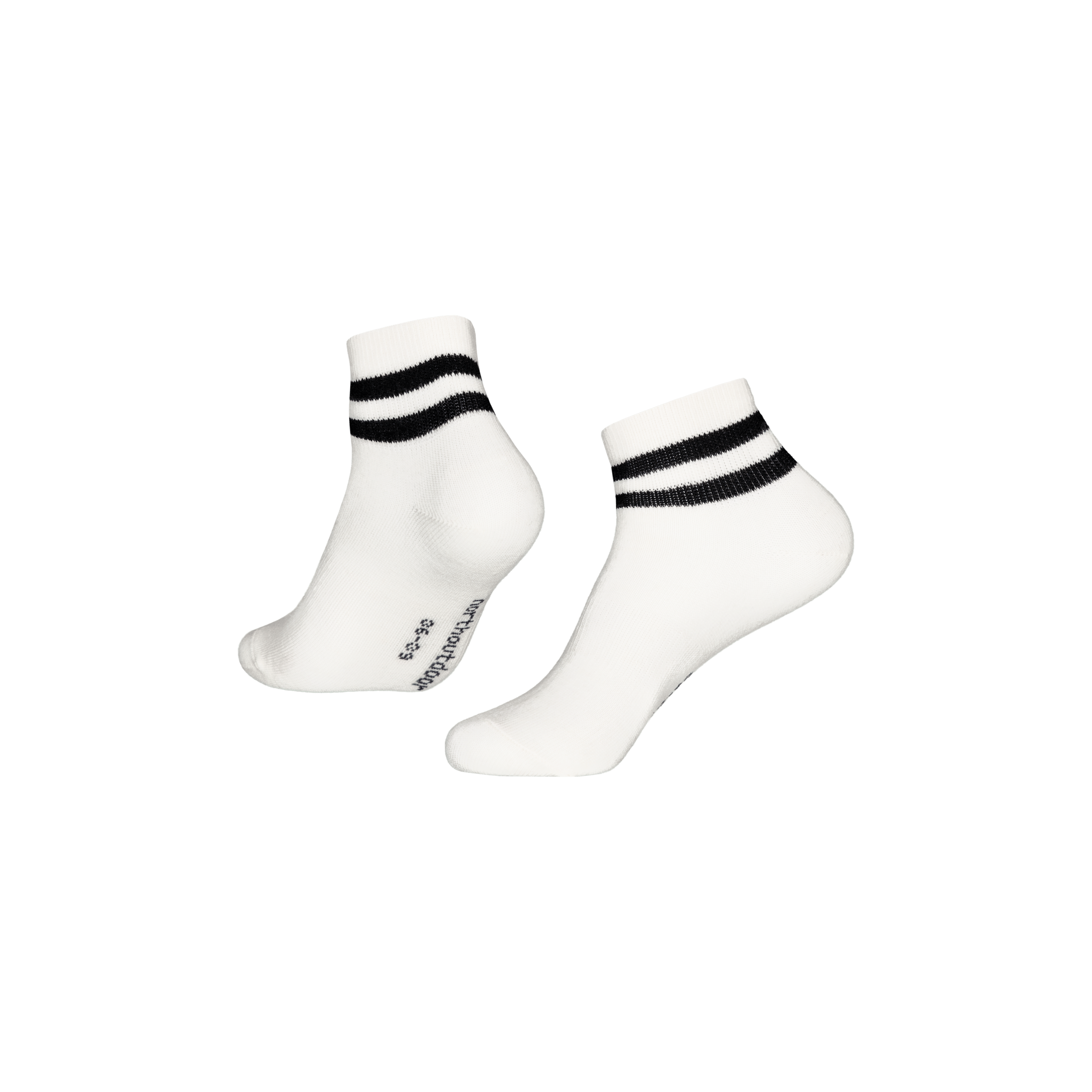 All day chaussettes en mérinos rayées MID UNI - blanc neige | Noir 