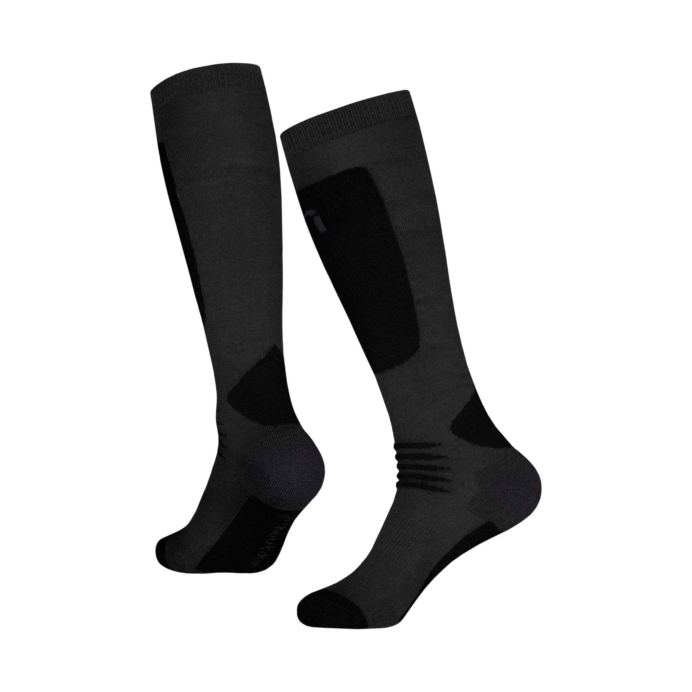 Intense pro merinoullsockor HIGH UNI - granitgrå | Svart 