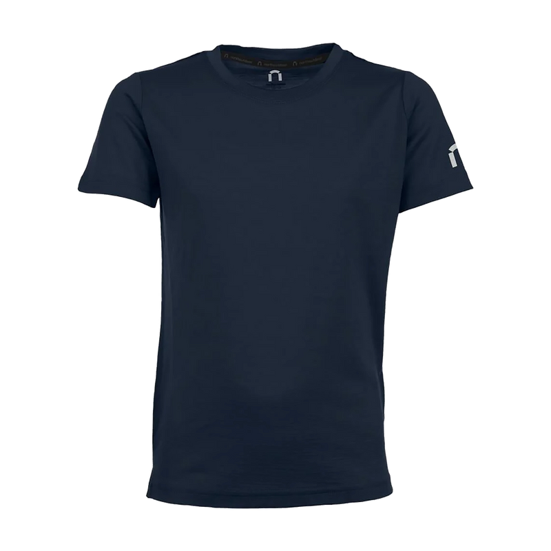 All day 150 Merino t-shirt för ungdomar melange mörk marinblå
