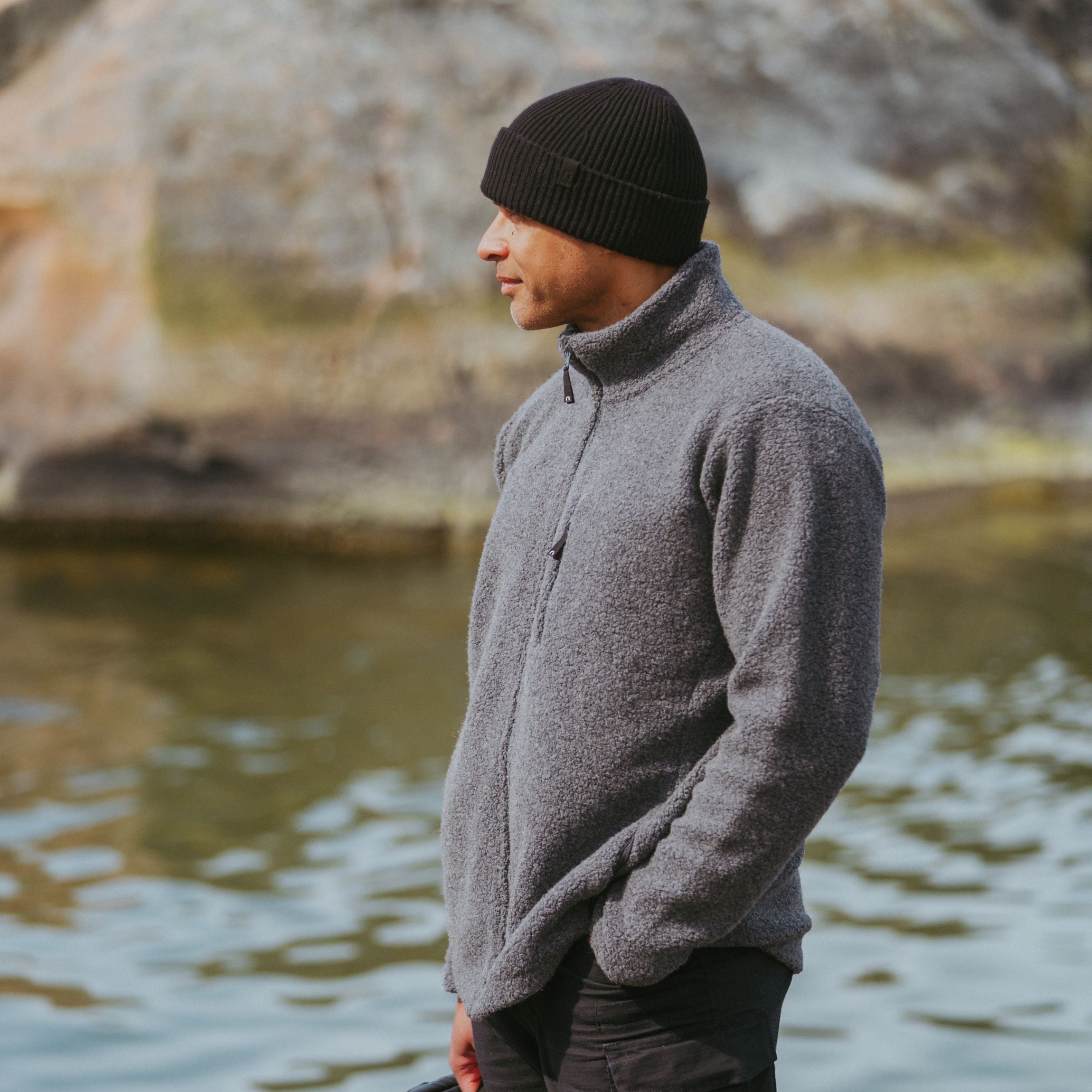 Ares villafleece takki M - tummanharmaa