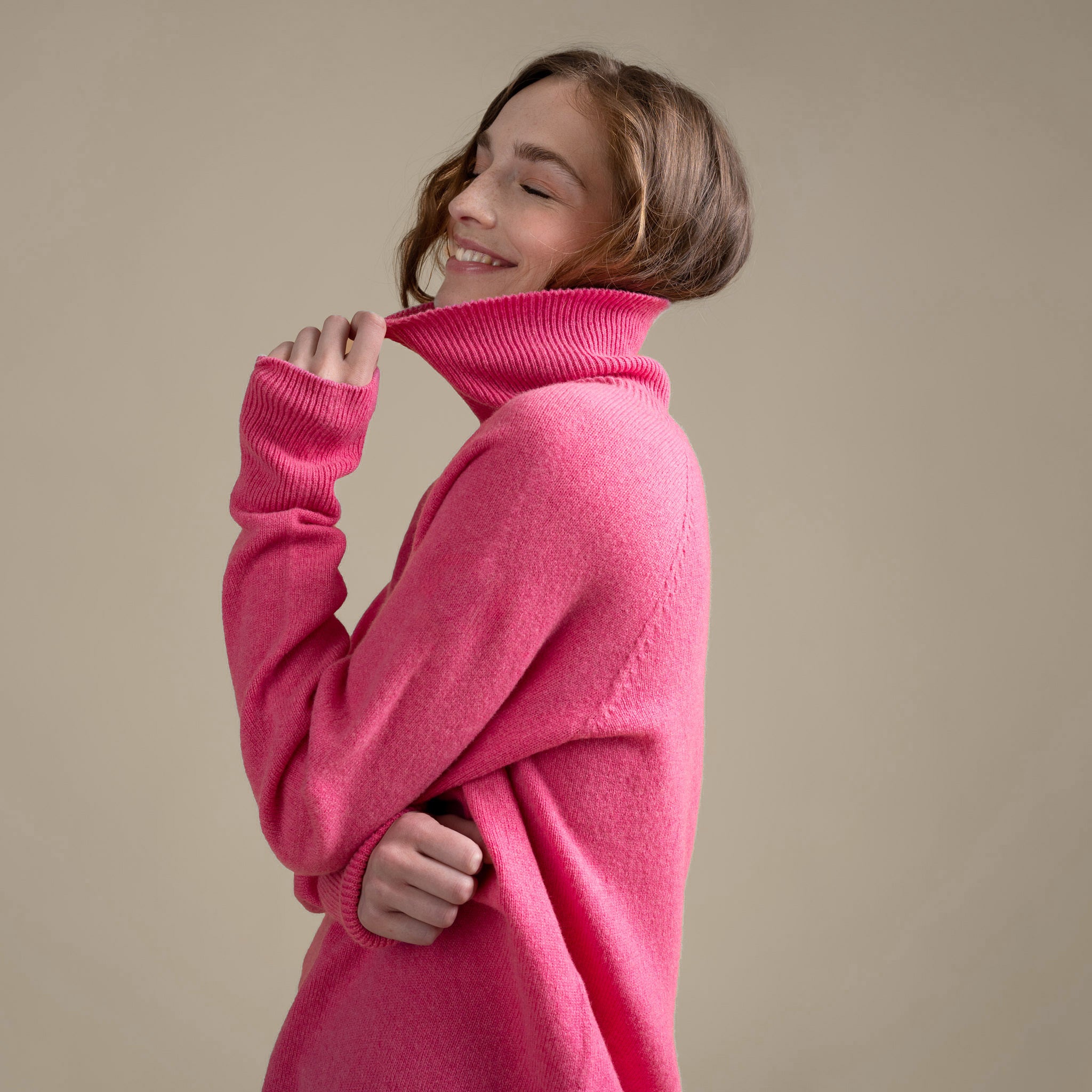 Tunturi Damen Merinowollpullover - pfingstrosenrot 