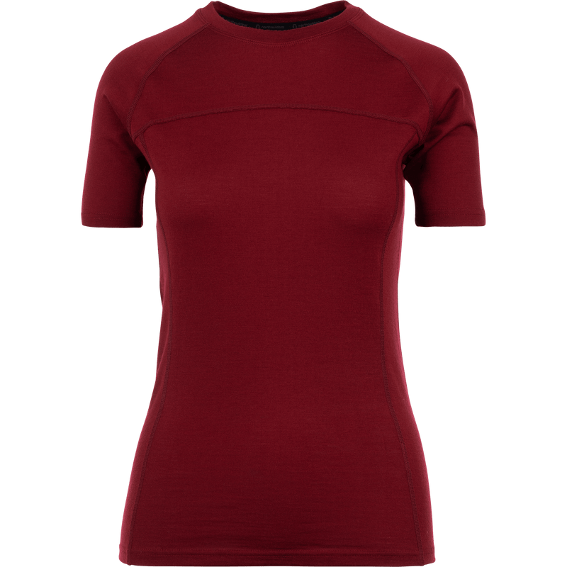 Intense pro 180 naisten aluskerroksen merino t-paita - raparperinpunainen